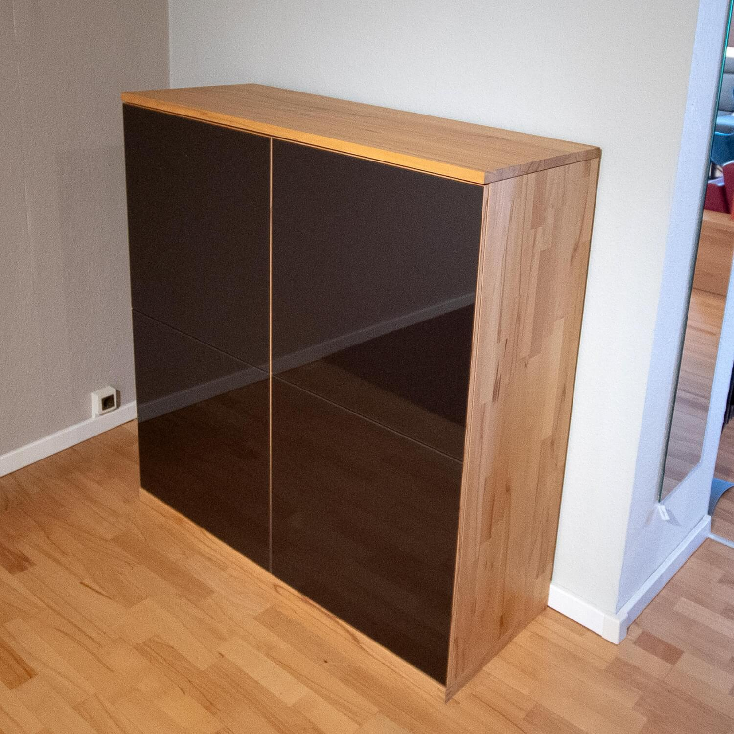 Team 7 - Schrank Cubus Quadrat Kernbuche Geölt Front Glas Dunkelbraun Glänzend - 12