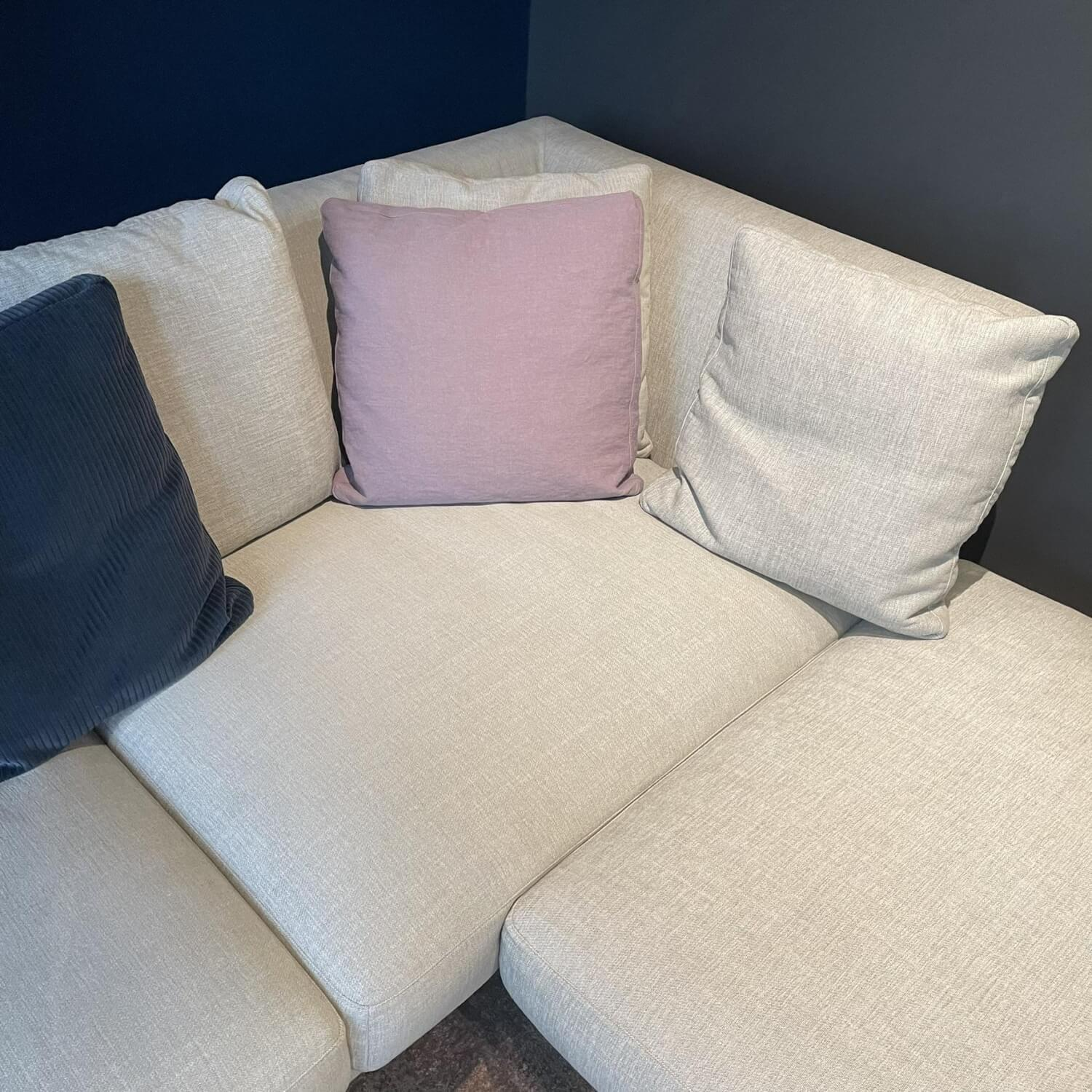 Walter Knoll - Ecksofa Grand Suite Bezug Garbo 7846 Shell Grau Beige Mit 6 Kissen - 2