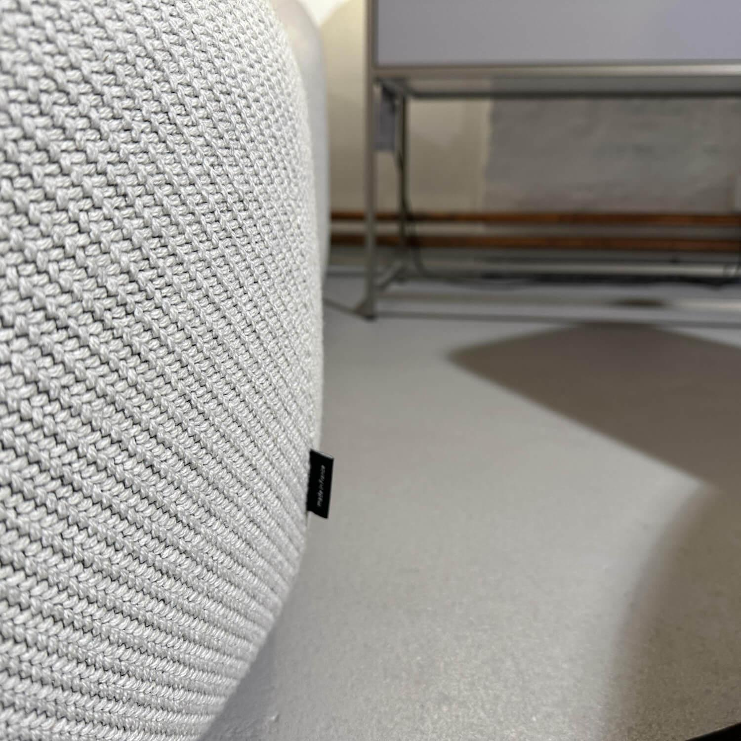 Ligne Roset - Sessel Pumpkin Stoff Coda 100 Creme Noir Mit Drehgestell Inklusive Hocker - 2