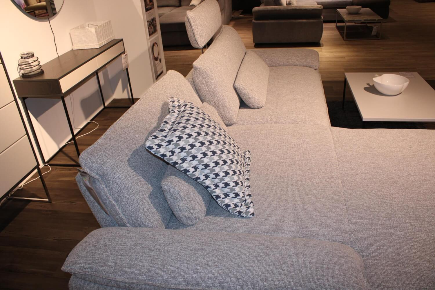 Hukla - Ecksofa Bennet Stoff 20 Loft Silber mit 2 Kissen - 5