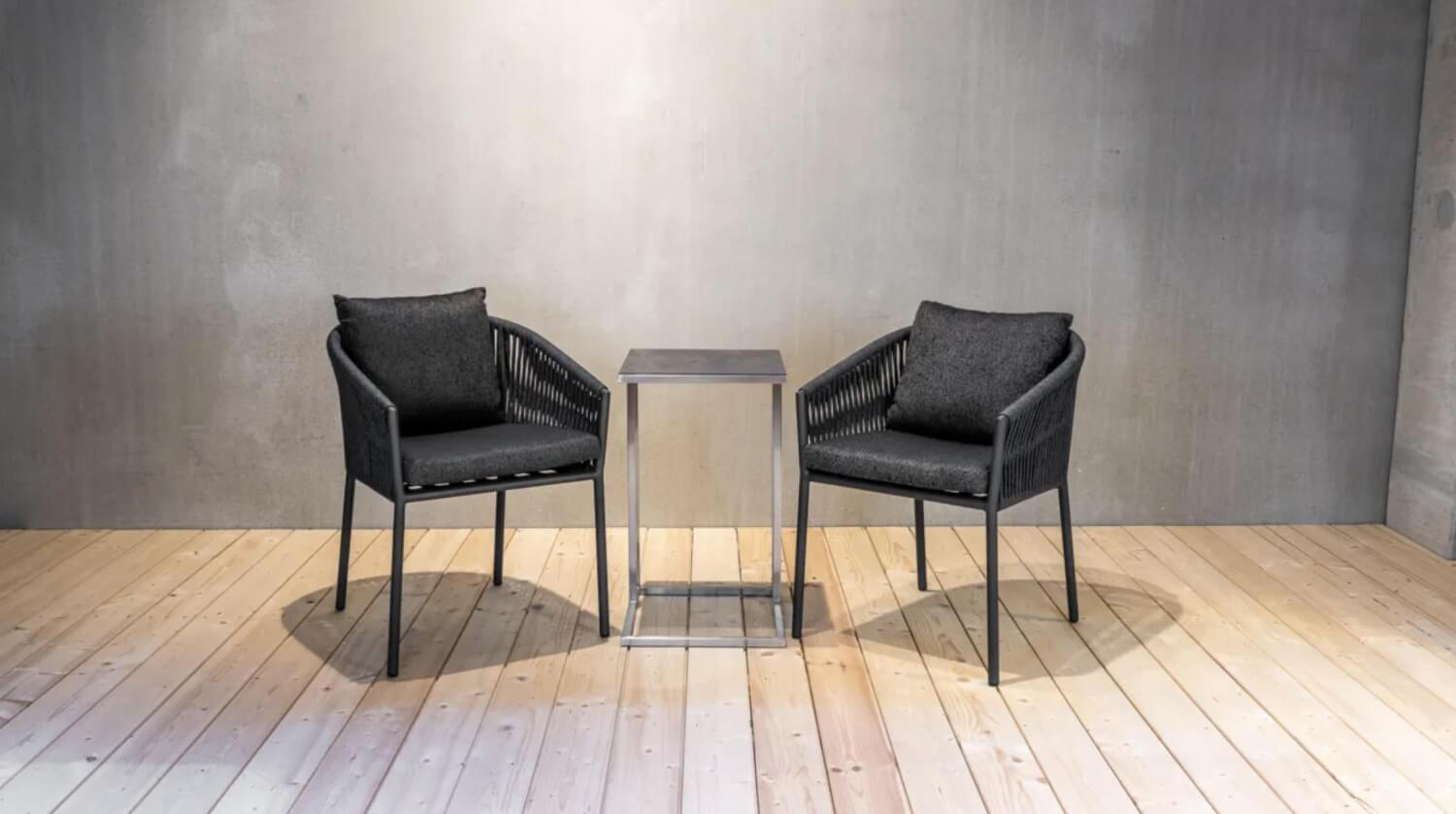 Gescova - Set of 4 chairs Gabon anthracite dark gray Alu Charcoal - 4