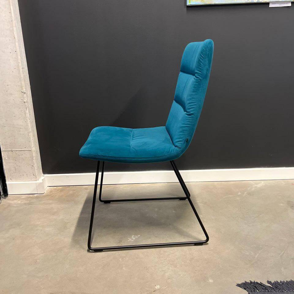 KFF - Stuhl Arva Light Stoff Seven Petrol Blau Drahtkufengestell Schwarz - 4