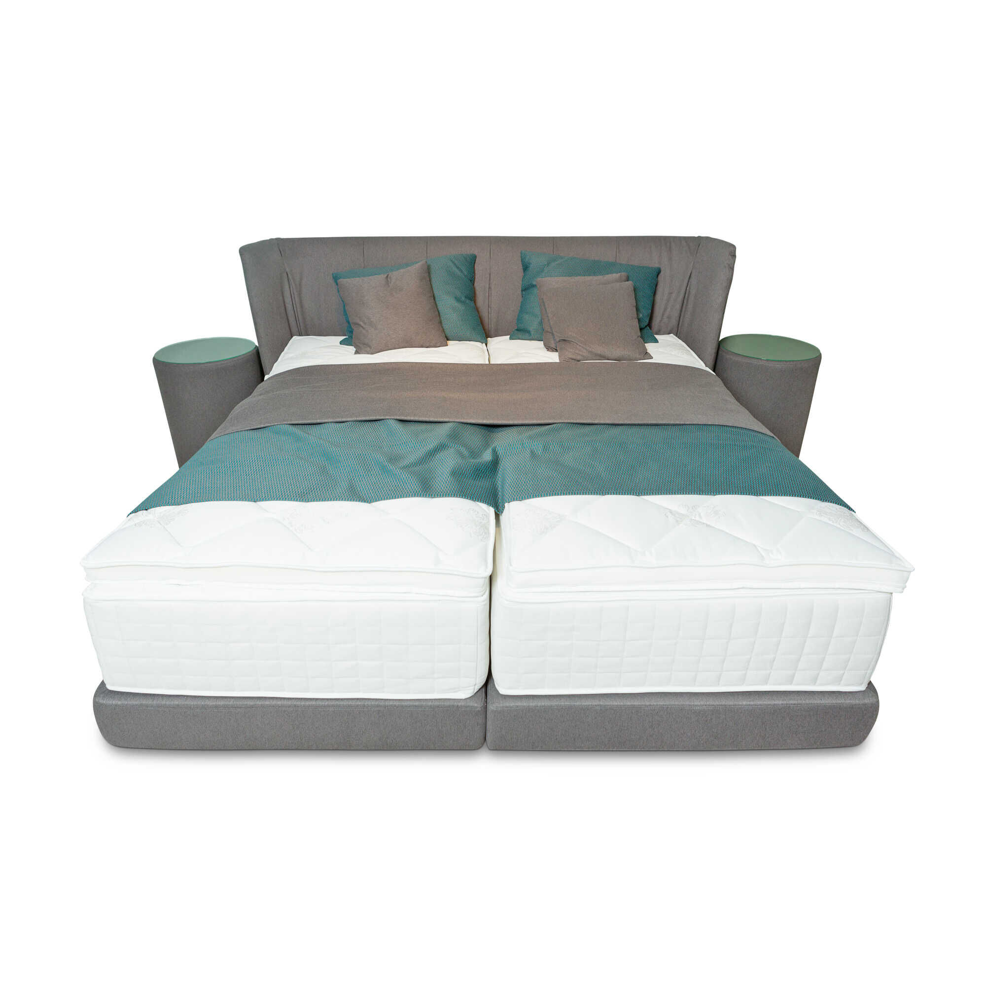 Oschmann - Boxspringbett Reviera Blue (mit runden Nachttischen) - 1