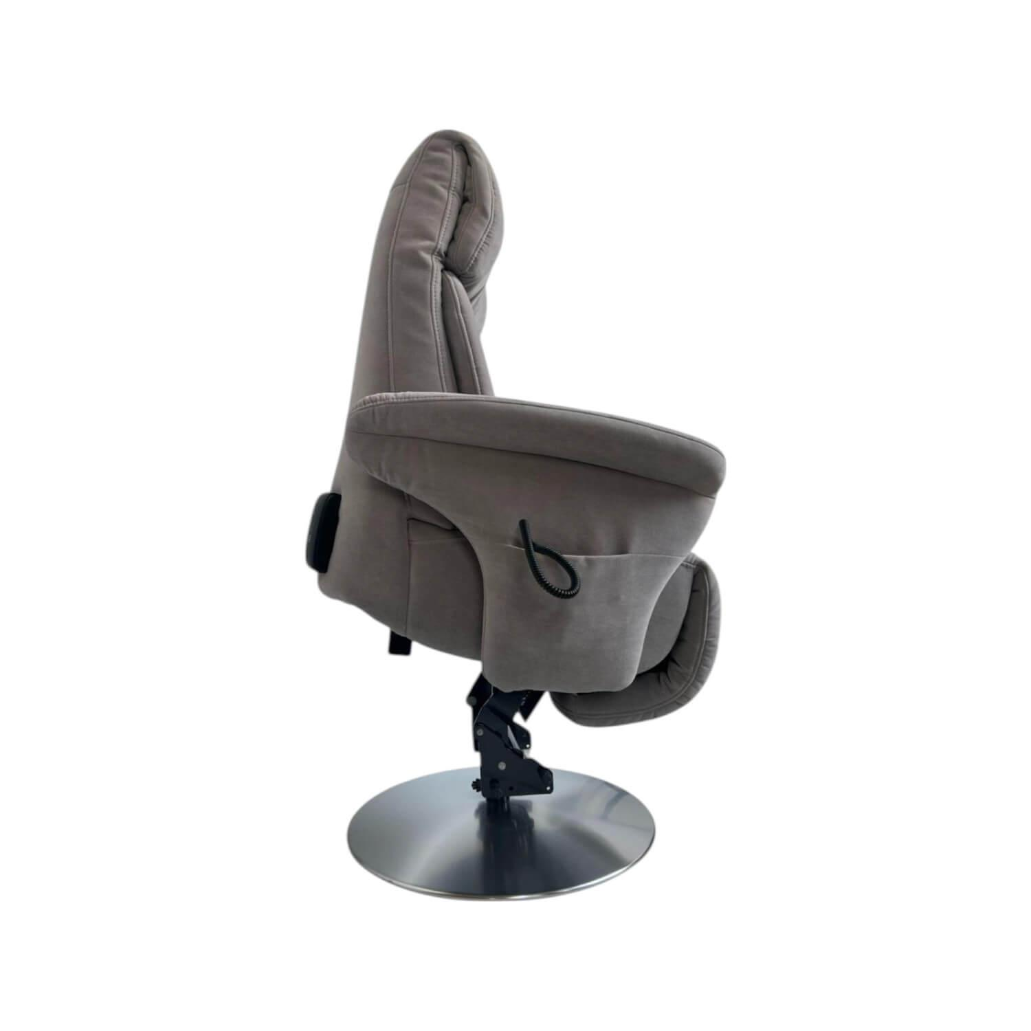 himolla - Relaxsessel 7627 XS Stoff Nuvano Stein Grau Drehteller Edelstahl Mit Elektrischer Aufstehhilfe - 8
