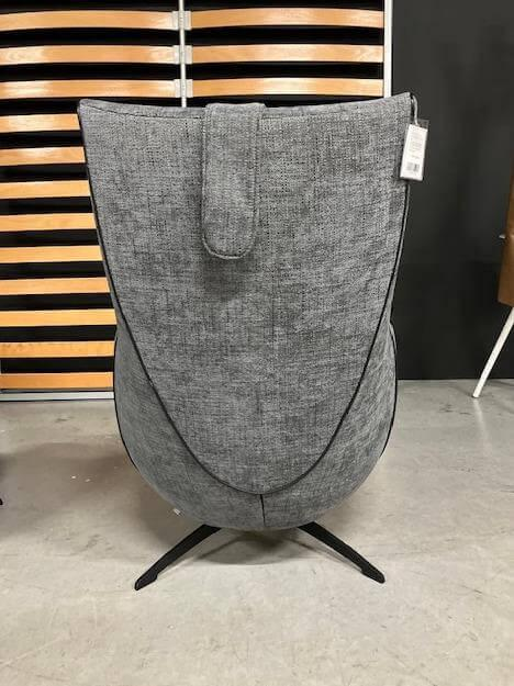 Jori - Loungesessel Griffon Stoff Mephis 10 Grau 4-Sternfuß Metall Schwarz Lackiert Inkl. Hocker - 6
