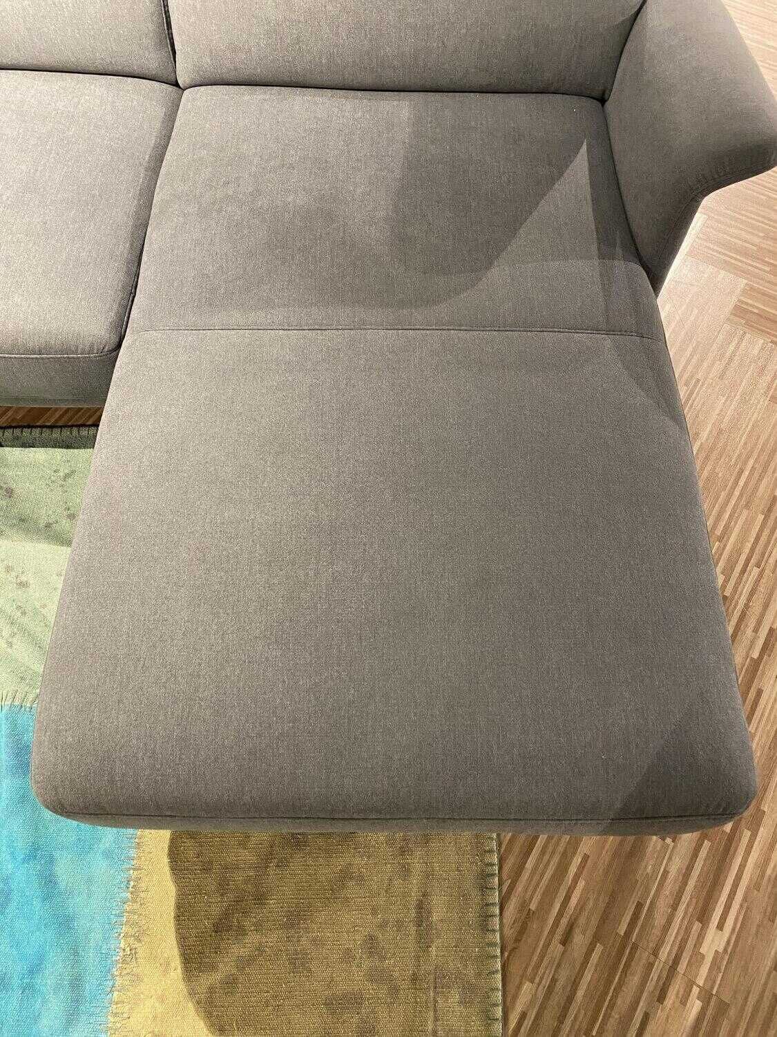 Steinpol - Ecksofa Angelo Stoff Olympia Clean Grau mit Kopfstütze - 20