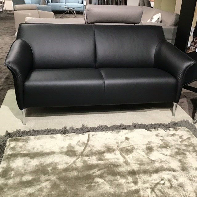 Leolux - Set Mayon Leather Ceras Peat Black Aluminum Feet Polished 2 Sofas - 6