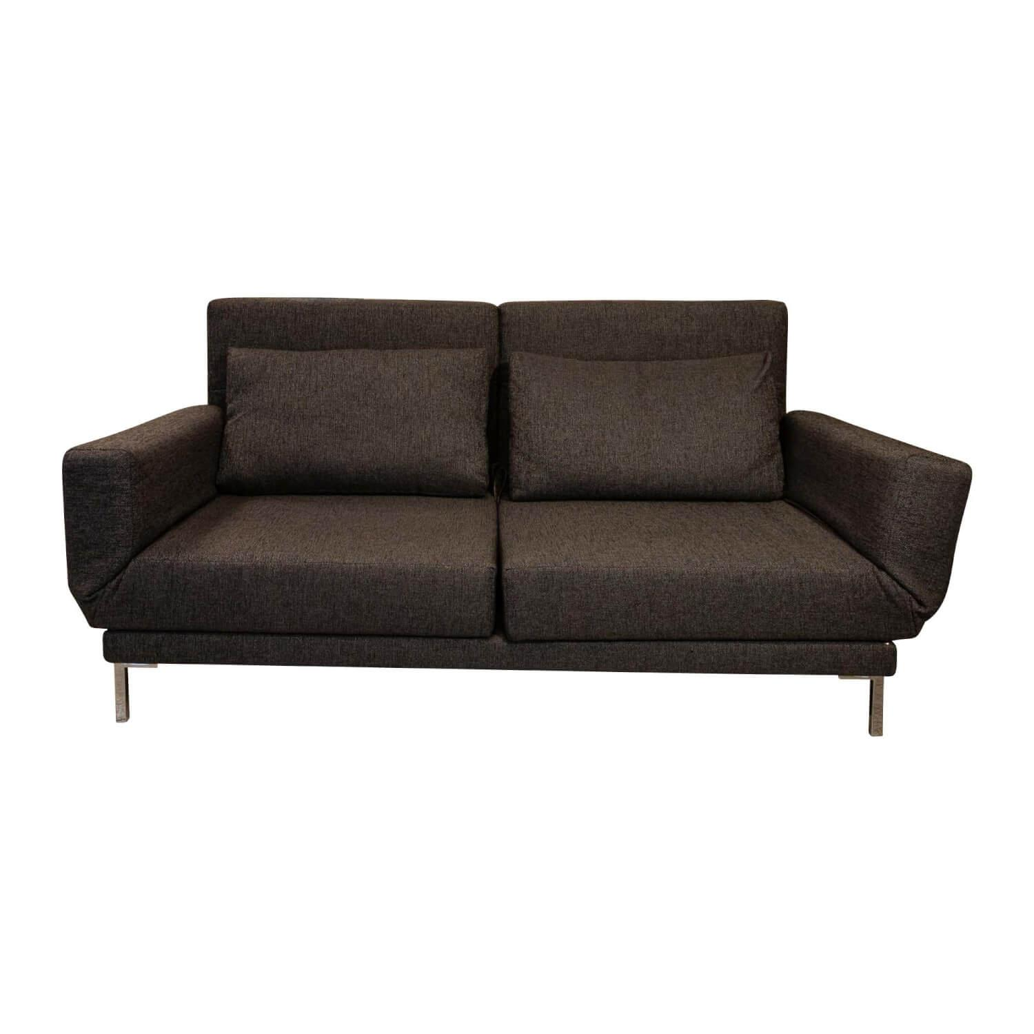 Franz Fertig - Schlafsofa Riga XL 933500 Stoff E4065 Grau Metallfuß Verchromt - 1