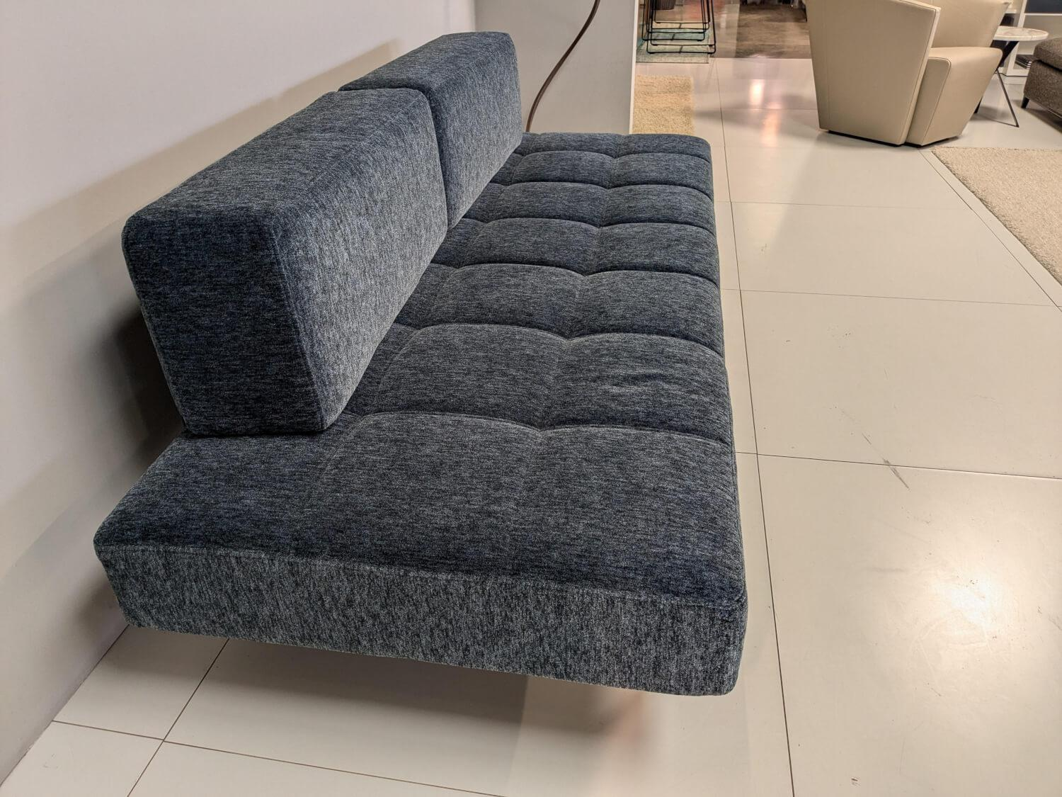 Brühl - Schlafsofa Jerry L Stoff 2066 Blau Füße Schwarz mit Klappfunktion - 7