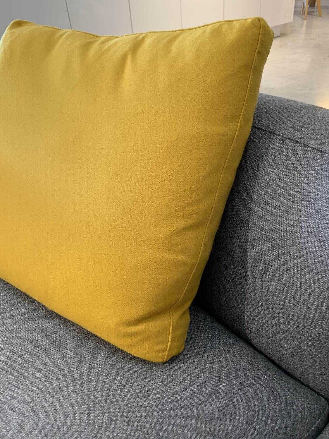 Flexform - Sofa Zeno Light Stoff Graumeliert Gestell Metall Brüniert mit 2 Kissen - 5