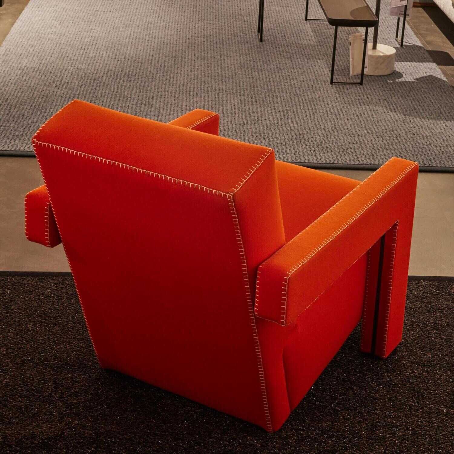 Cassina - 2er-Set Sessel Utrecht 637 Stoff Charlot 13 Orange Rot - 5