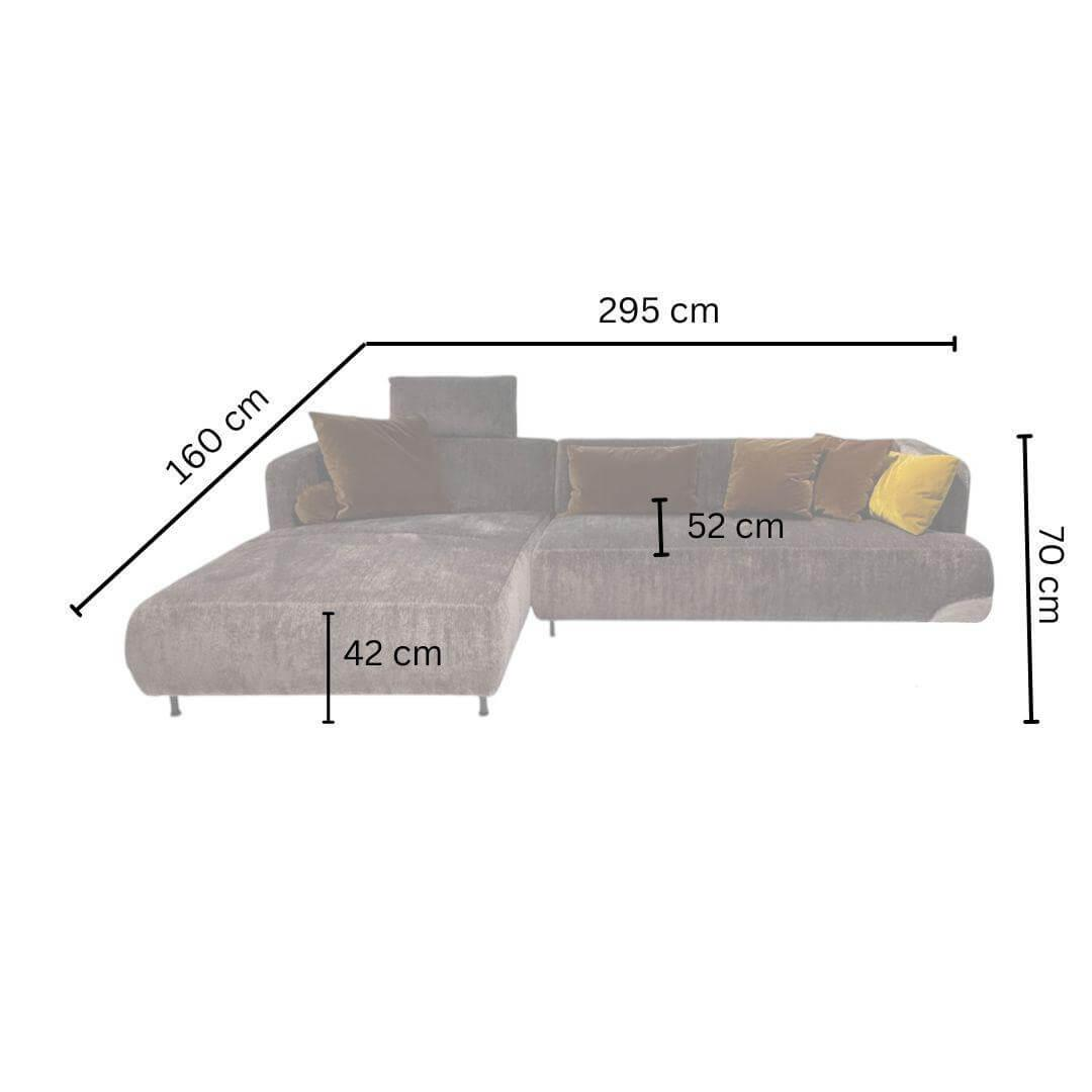 Brühl - Ecksofa Aoyama Stoff 4401 0205 Grau Gestell Metall Schwarz Pulverbeschichtet Inklusive Hocker Und 5 Kissen - 5