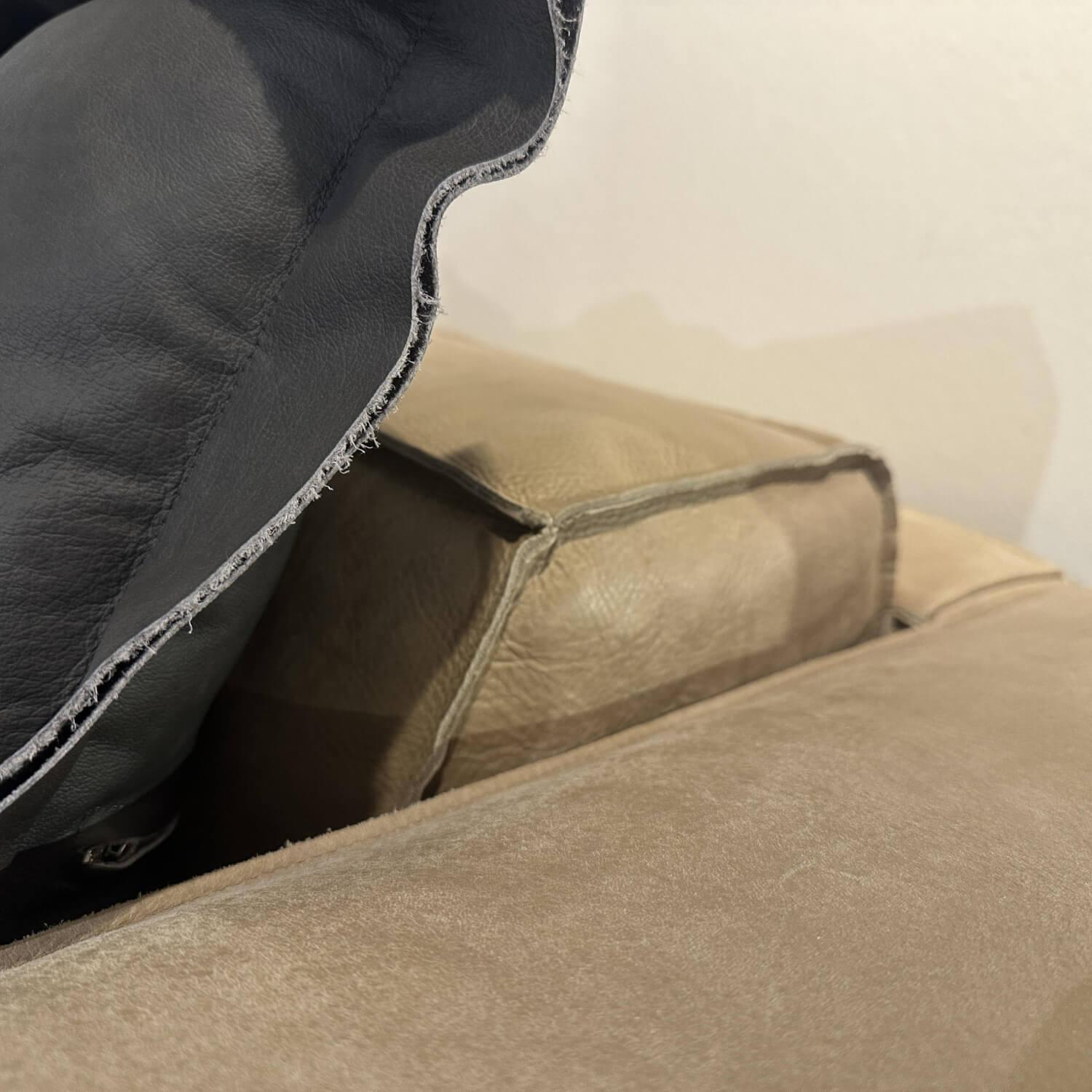 Het Anker - Ecksofa Sassari Leder S Africa Londra Braun Inklusive Rückenkissen - 2