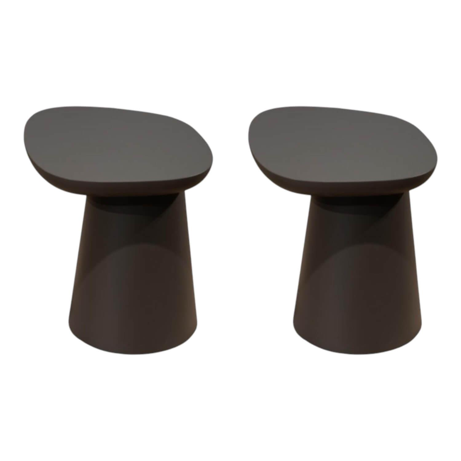 Ditre Italia - 2er Set Beistelltisch Stone Lack Matt Anthrazit - 1