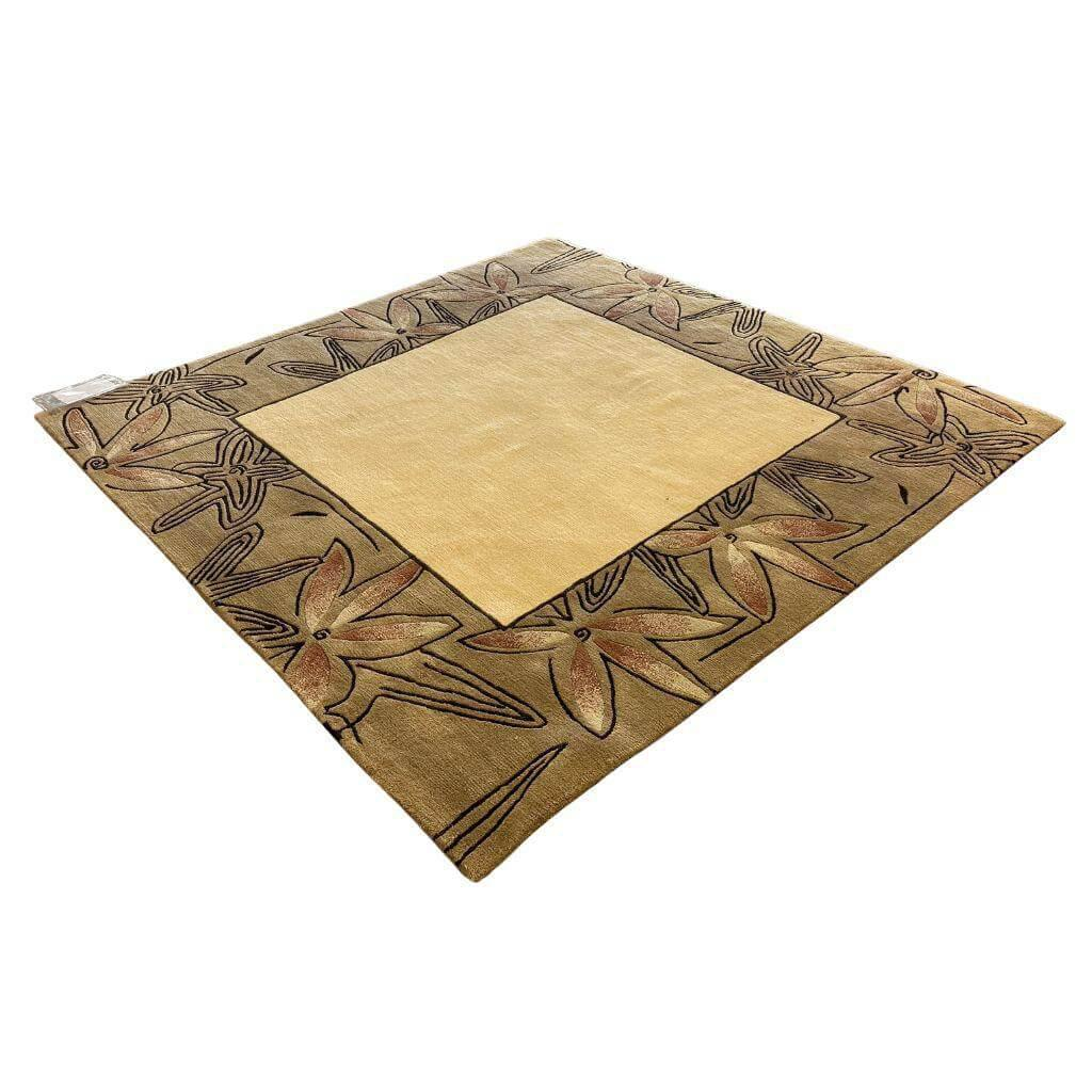 Eigene Herstellung - Teppich 200x200 cm Schurwolle Handgeknüpft Beige Gemustert - 1