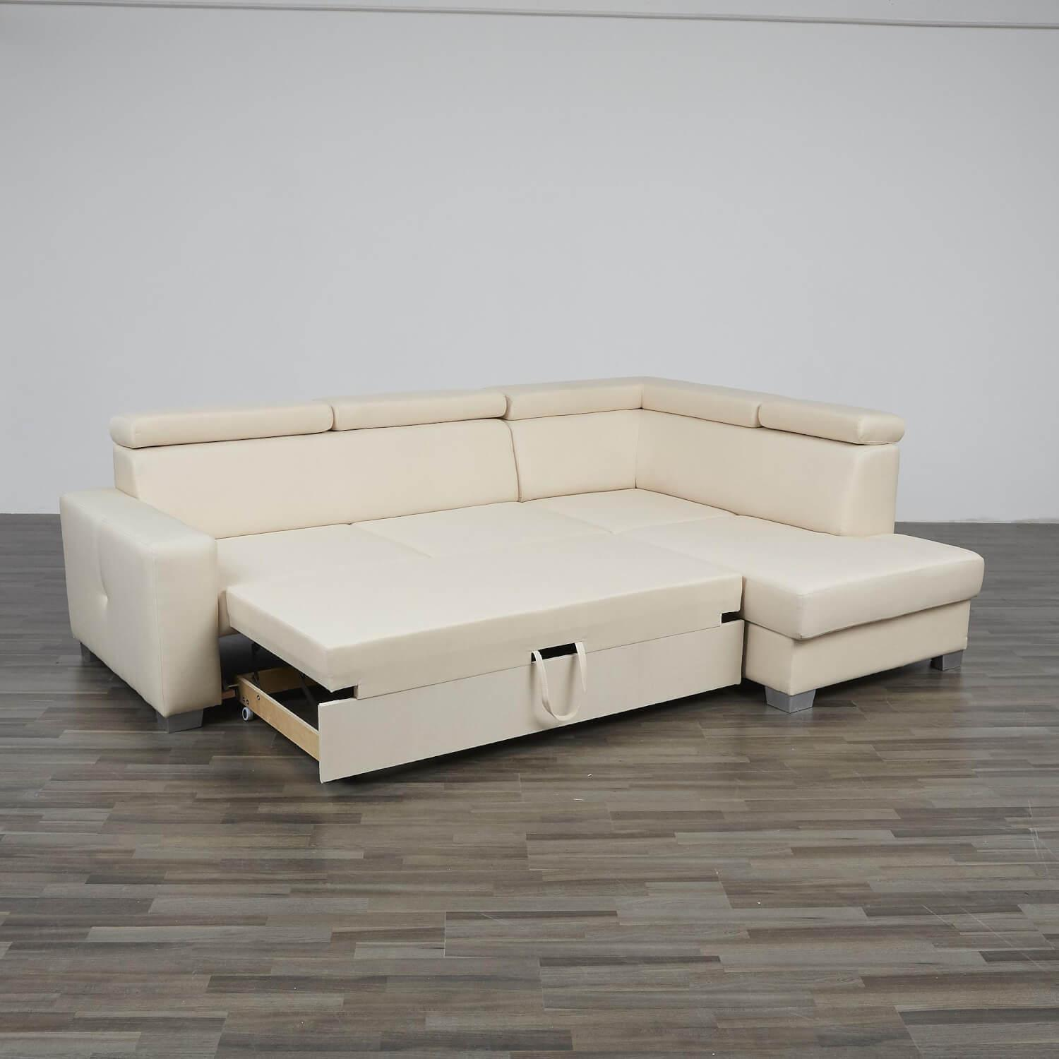 Max Winzer - Eckgarnitur DiscMit Stauraum Und Sitztiefenverstellung Stoff Beige Gestell Silber - 14