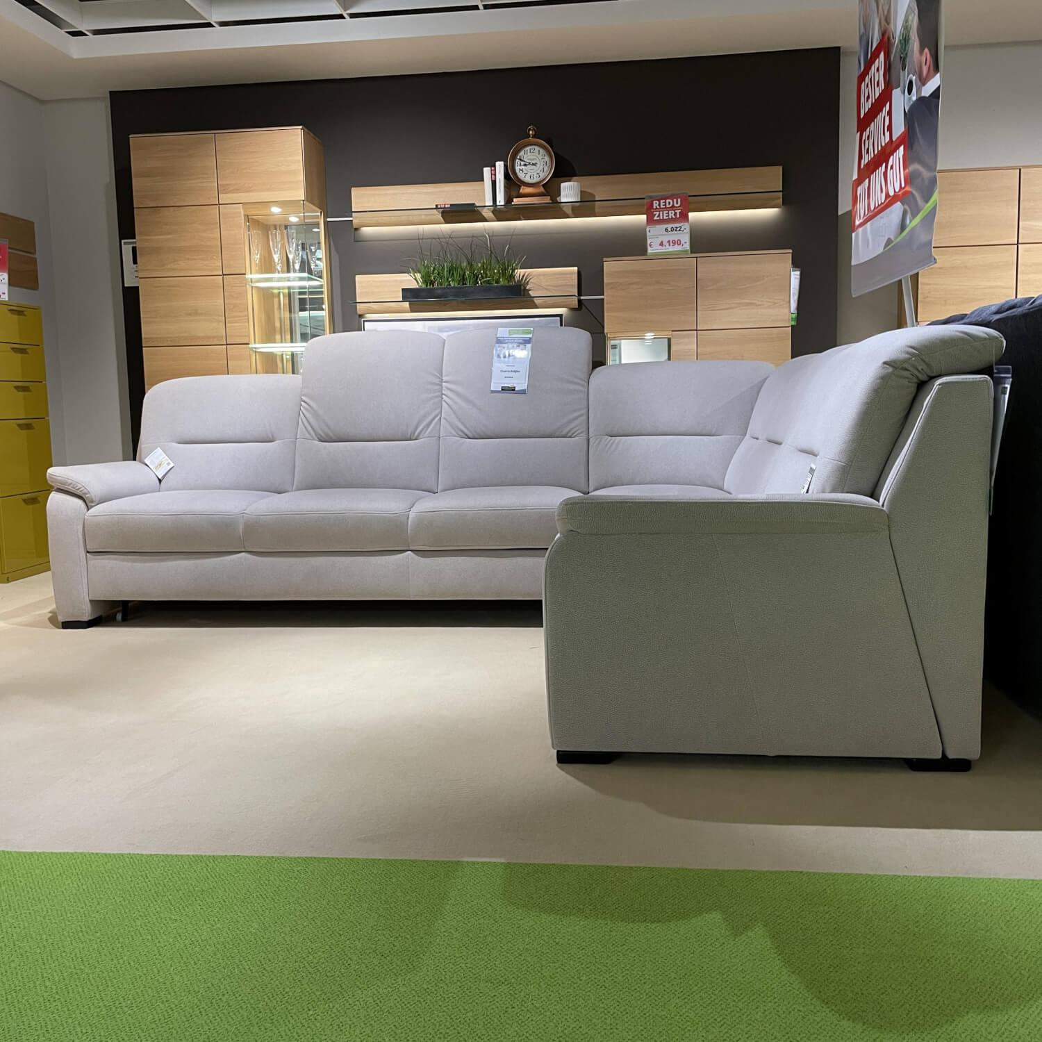 Polipol - Eckgarnitur MM-PP1009 Stoff Bezug Enoa Spirit Silver Mit Rückenverstellung - 3