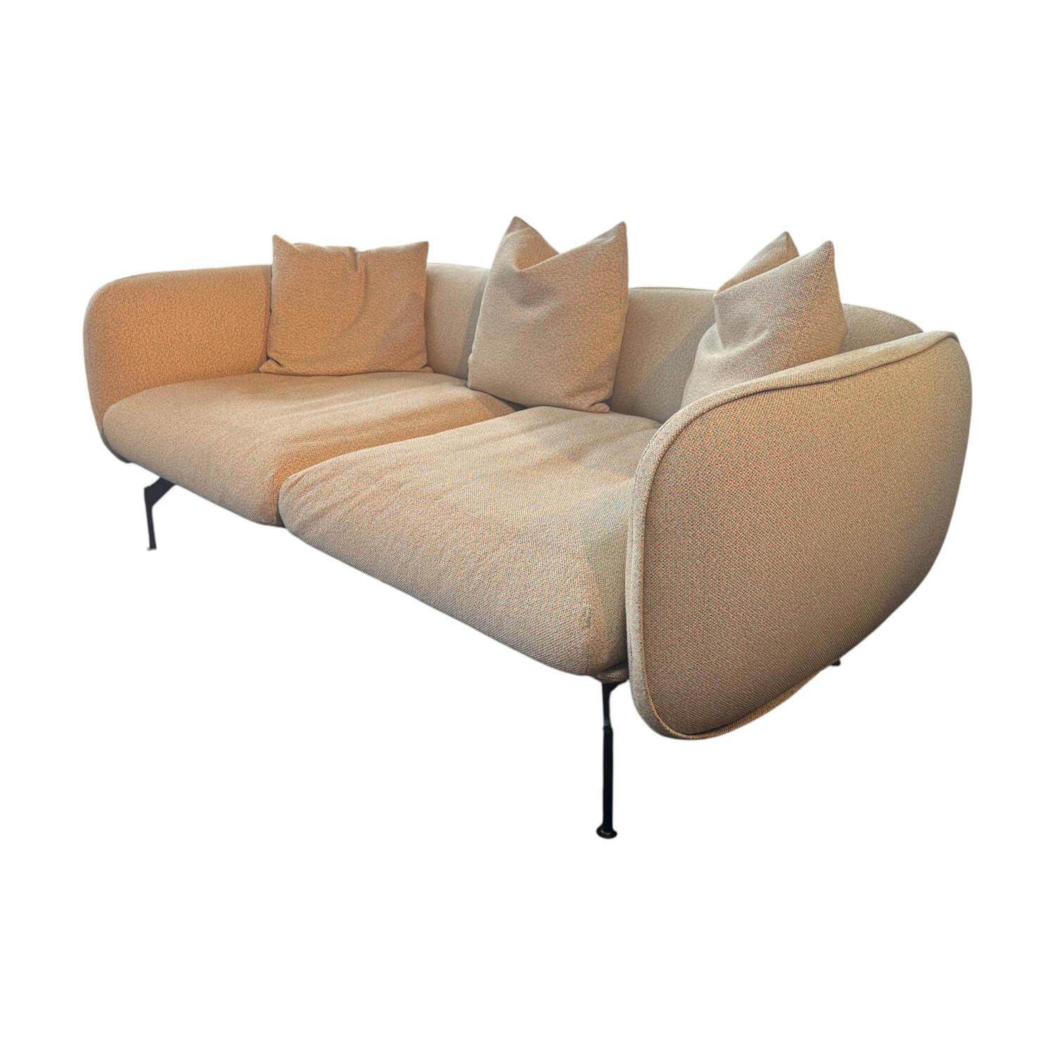 Prostoria - Sofa Echo Bezug Stoff Mica Melba Beige Gestell Metall Schwarz Pulverbeschichtet - 1