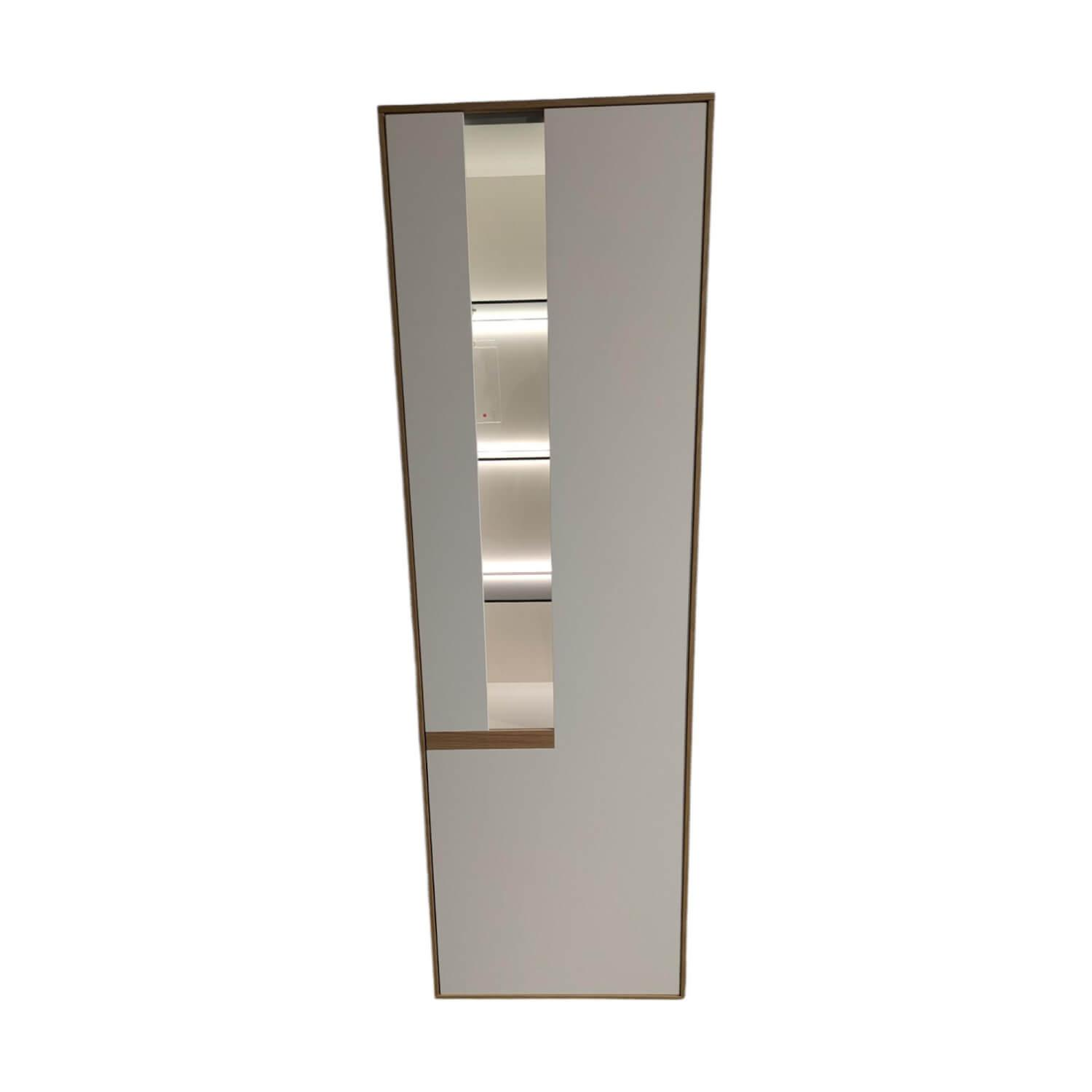 Vitrine Calea Lack Seidenmatt Weiß Akzente Wildeiche Natur Mit LED Beleuchtung Gwinner - Vitrine Calea Lack Seidenmatt Weiß Akzente Wildeiche Natur Mit LED Beleuchtung - 1