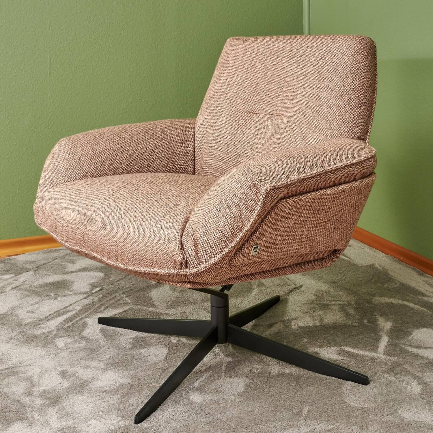 Bielefelder Werkstätten - Sessel Daron Niedrig Stoff Bonsai Reboot CH 2955 068 Braun Rot Kreuzfuß Schwarz Matt Mit Hocker - 2