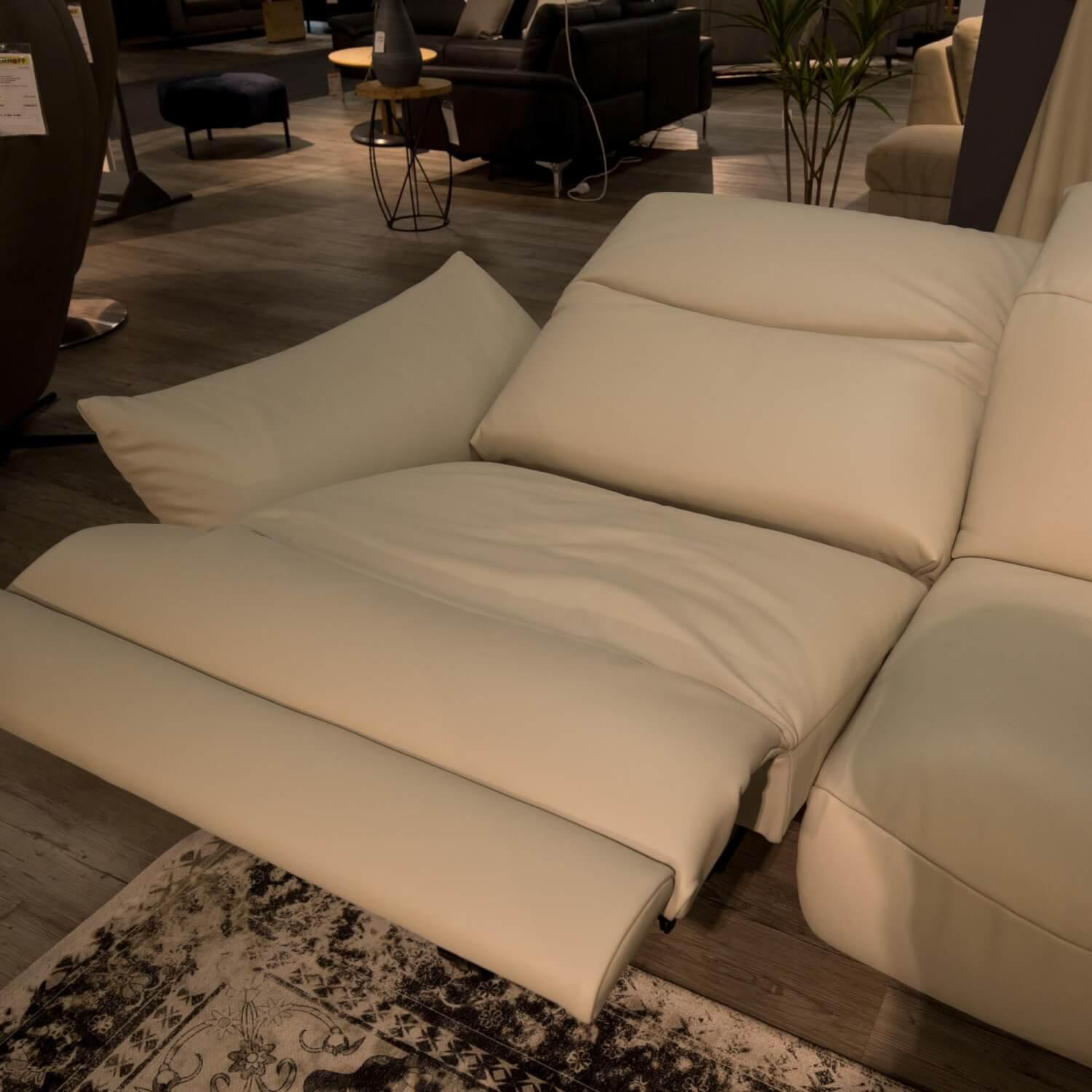 Comfort Republic - Eckgarnitur Viktoria Leder W2 Light Grey Metallfüße Schwarz - 4