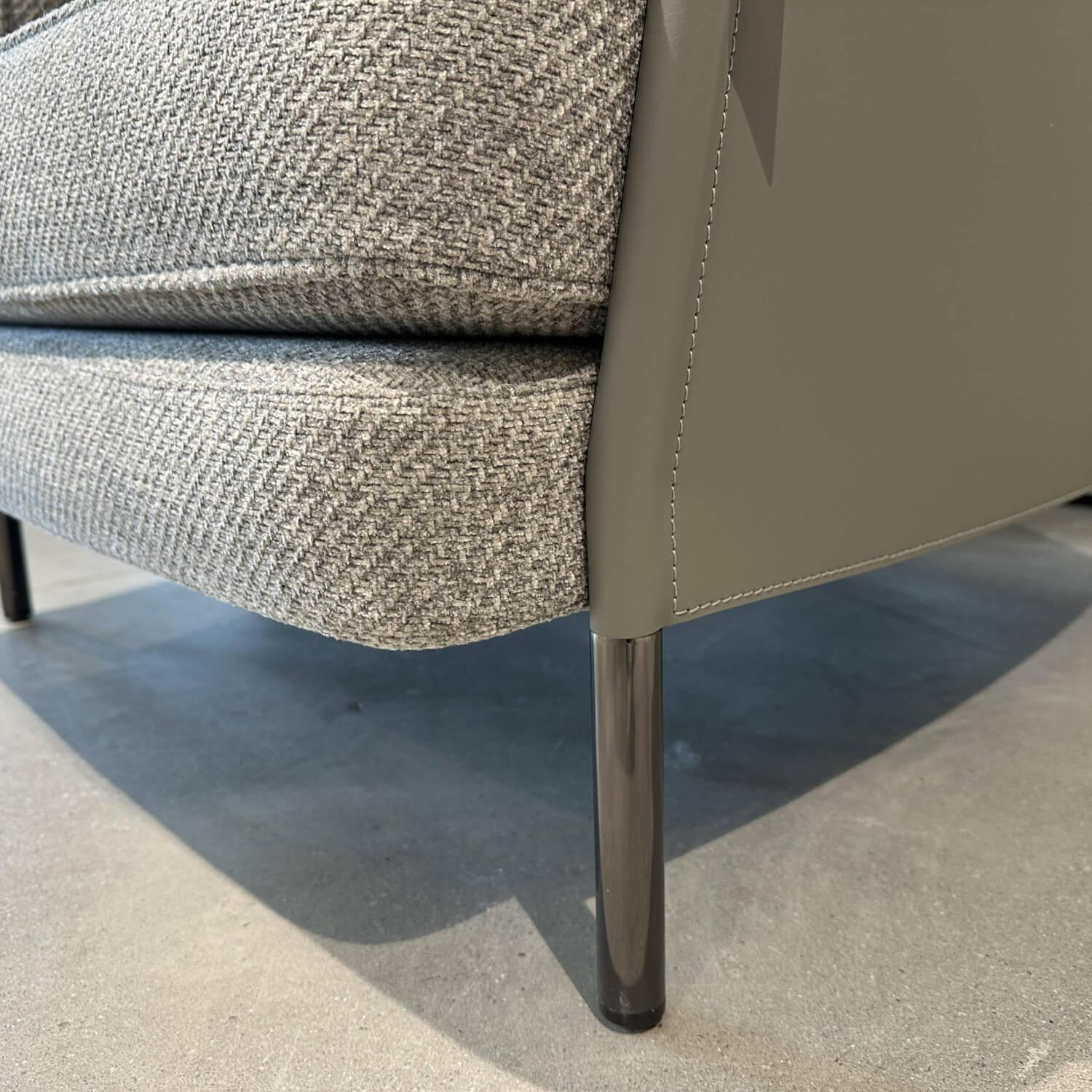 Minotti - Sessel Shelley Innen Stoff Martin 04 Cenere Grau Füße Metall Schwarz - 4