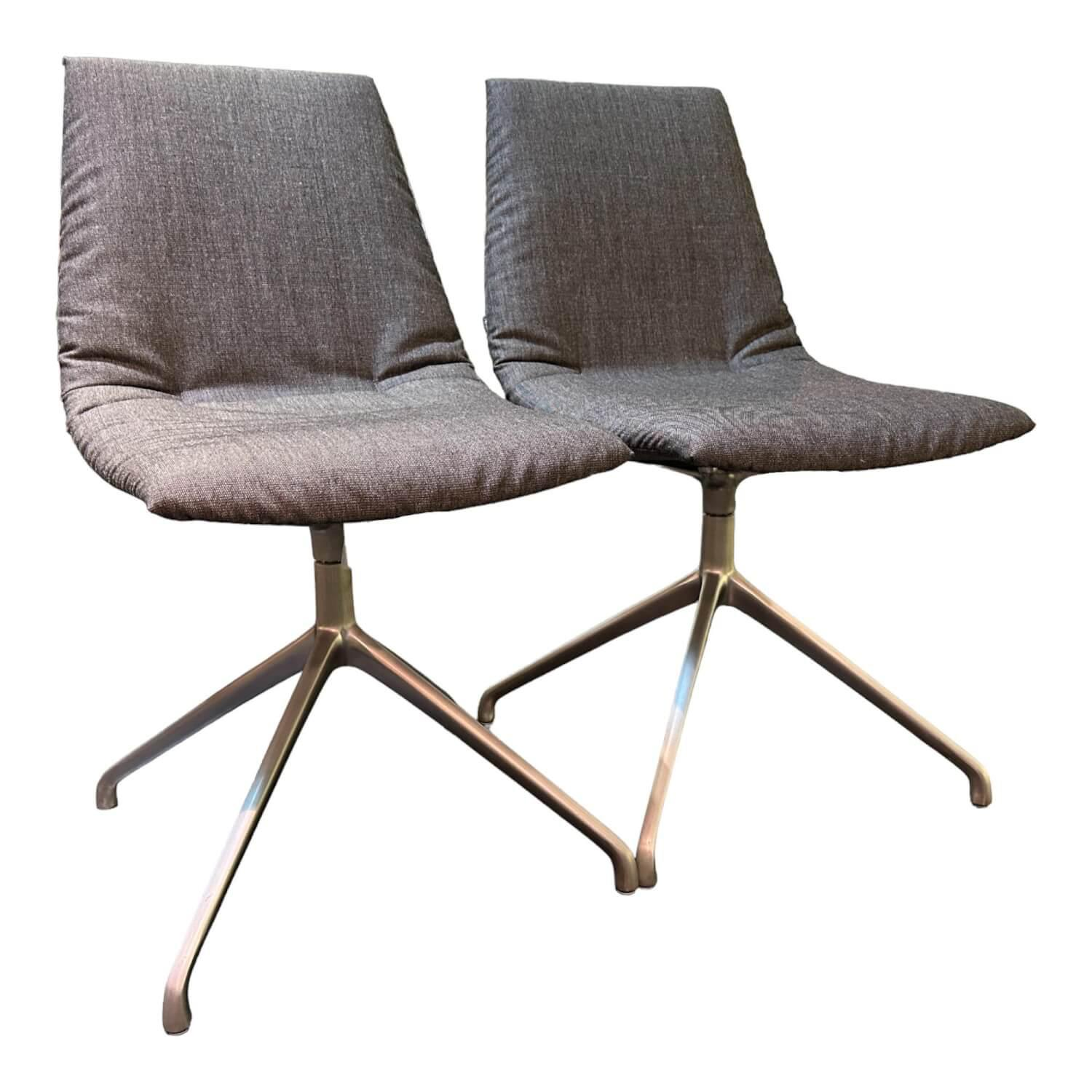 2-er Set Stuhl Lui Stoff Canvas 154 Drehgestell Edelstahl Finish