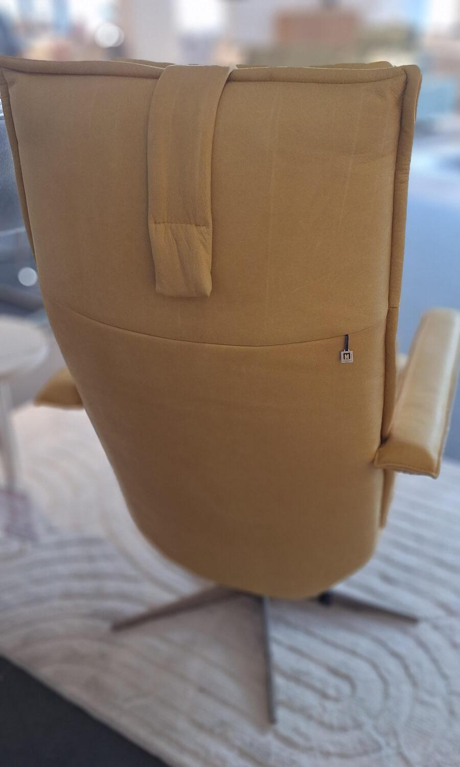 Koinor - Relaxsessel Sofy Leder A Safran Gelb Gestell Edelstahl mit Funktion - 5