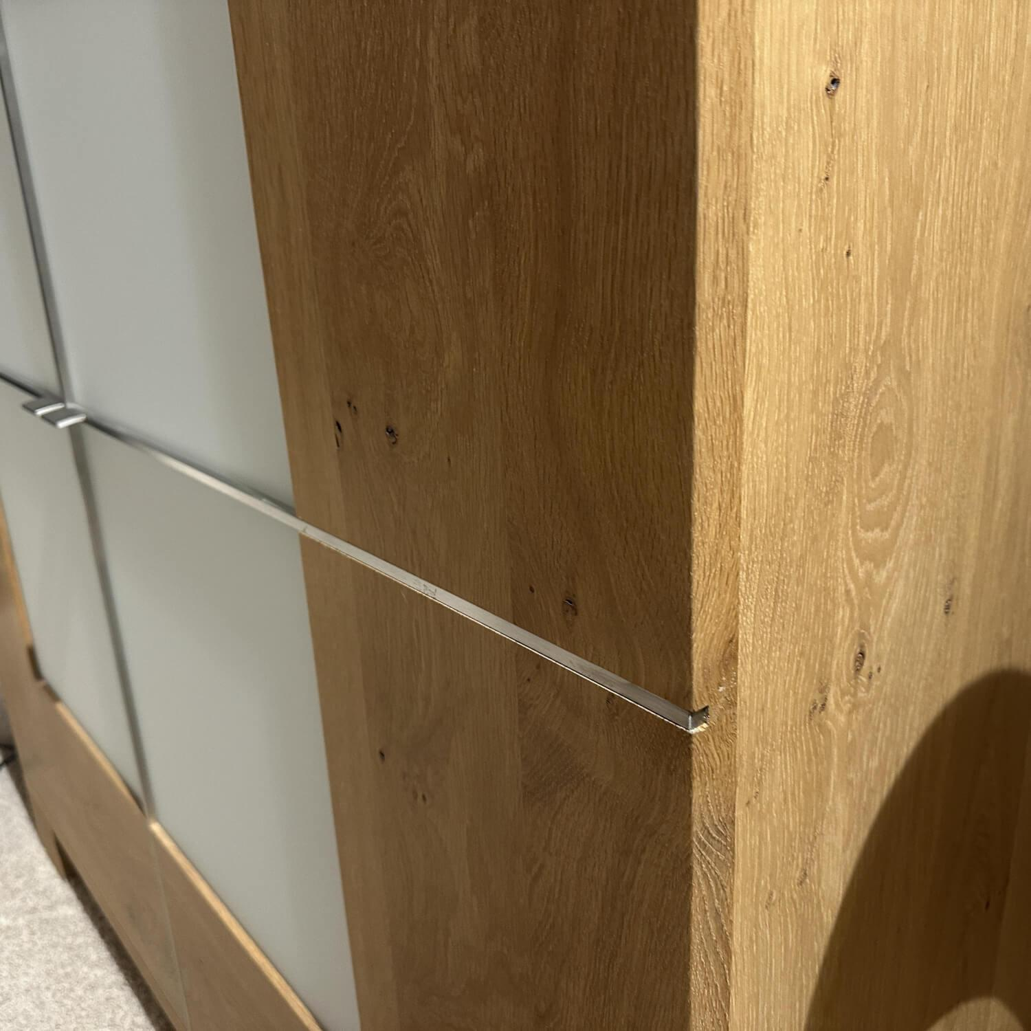 Scholtissek - Schrank Varus Knorrige Eiche Puro Geölt Türen Glas Optiwhite 9010 Weiß Matt 2 Türig - 3