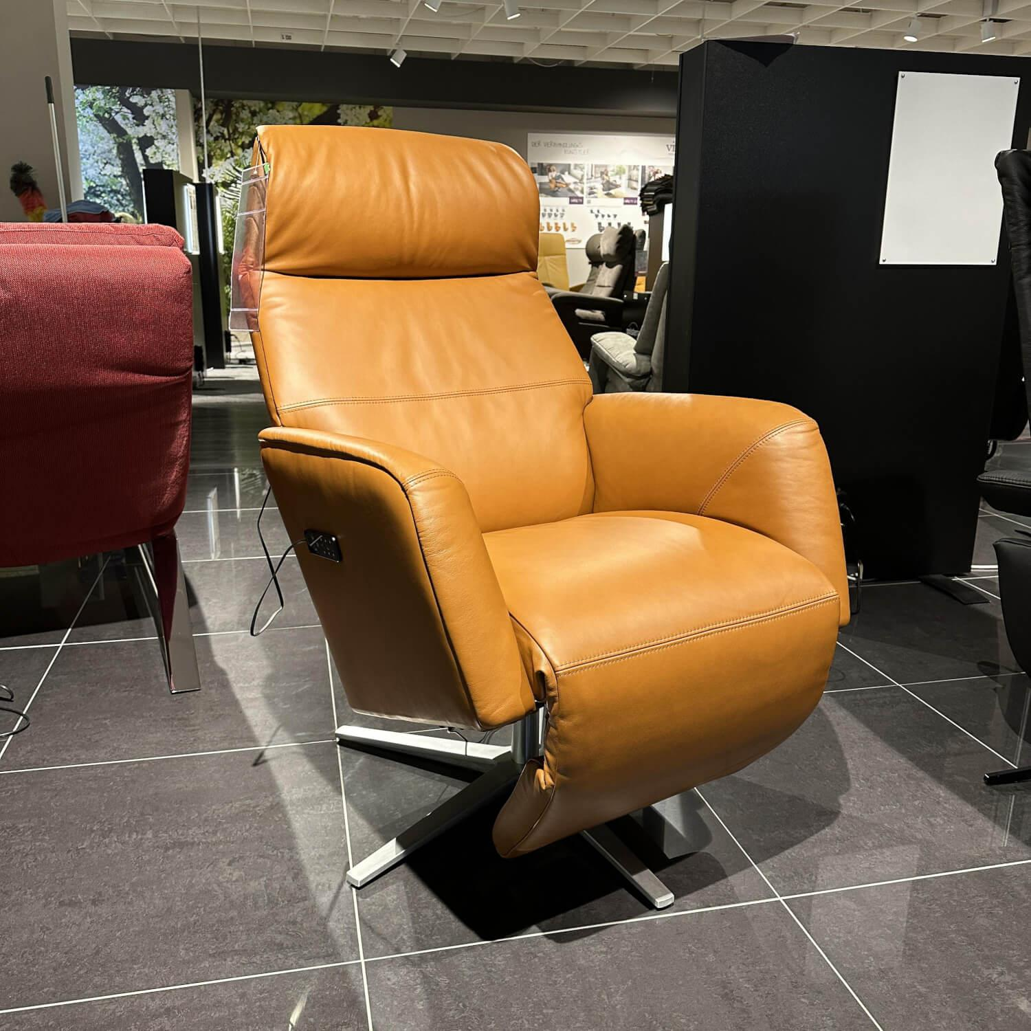 Stressless - Sessel Scott Power In Leder 094 Paloma 40 New Cognac Braun Gestell Sirius Base In Metall 46 Brushed Aluminium - 7
