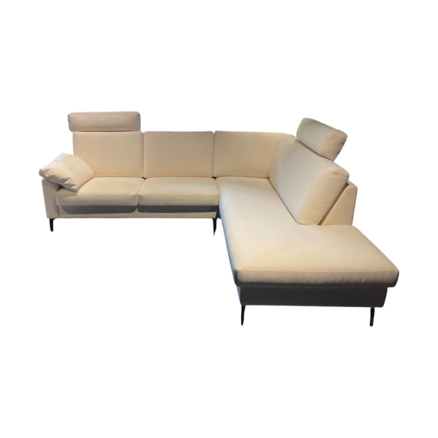 Erpo - Ecksofa Classics CL500 Stoff Prestige 1150 33 1150 Weiß Metallfuß 575 Silber - 1