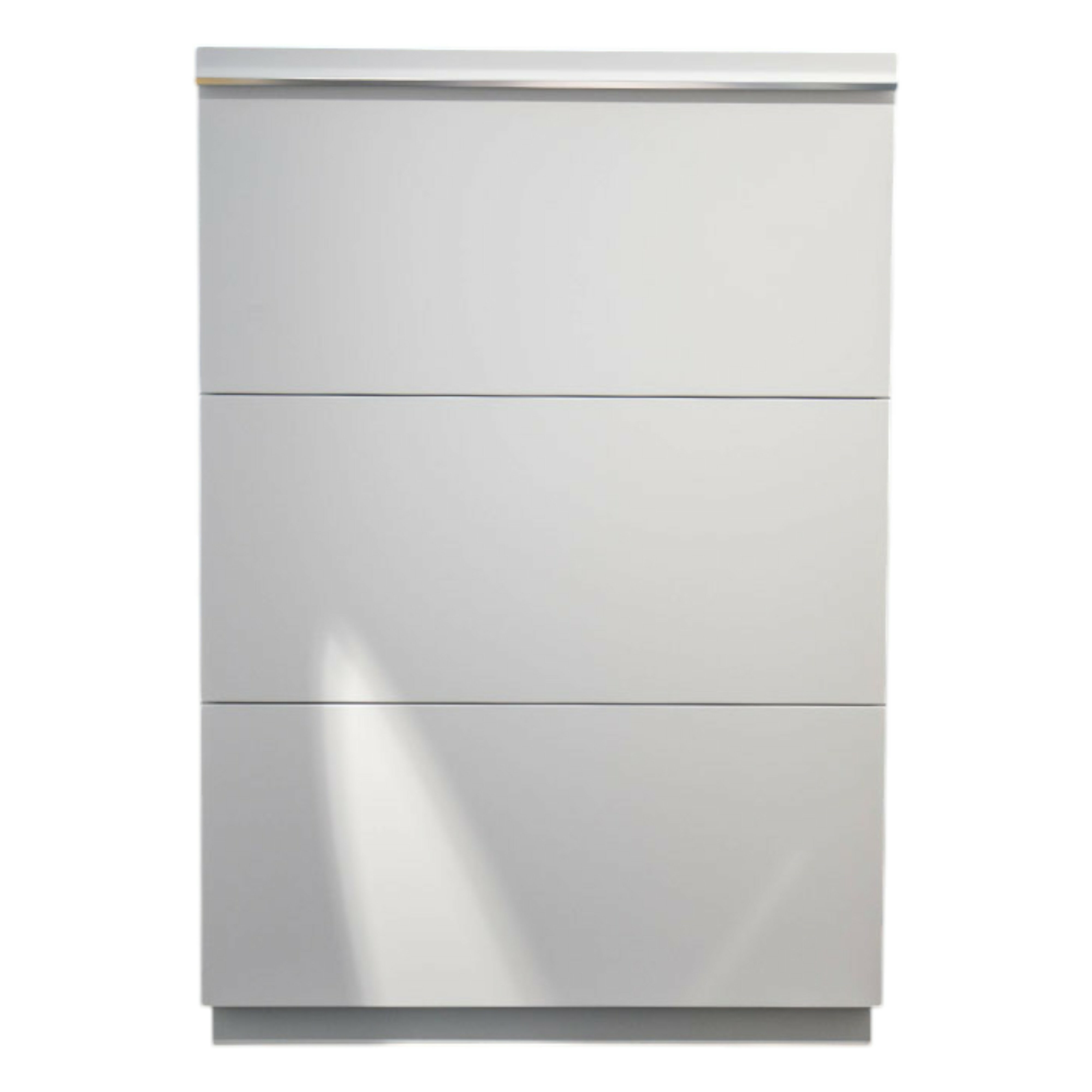 Schönbuch - Schuhschrank Basic MDF Matt Lackiert Snow White Weiß Griff Aluminium - 1