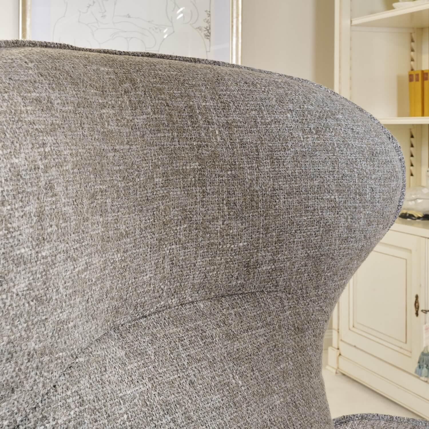 Jori - Funktionssessel Daydreamer Mit Nackenkissen Bezug Innen Stoff Aco 212|F2a Grau Außen Leder Nubuk Creme - 4