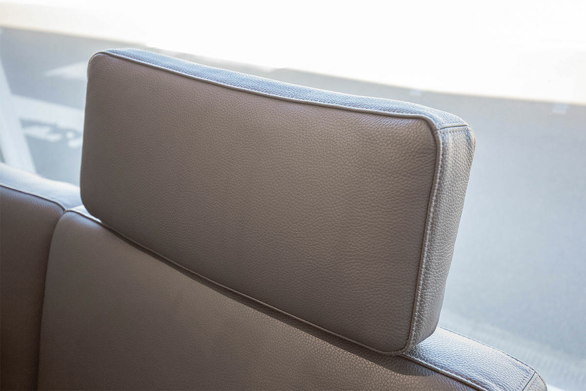 Brühl - Sofa Alba Leder Unit 5423-93 Grau Gestell Metall Verchromt - 4