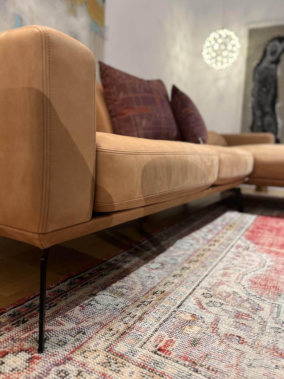 De Sede - Sofa DS 87 Leder 45 Naturale Cuoio Braun Füße Schwarz Beschichtet - 3