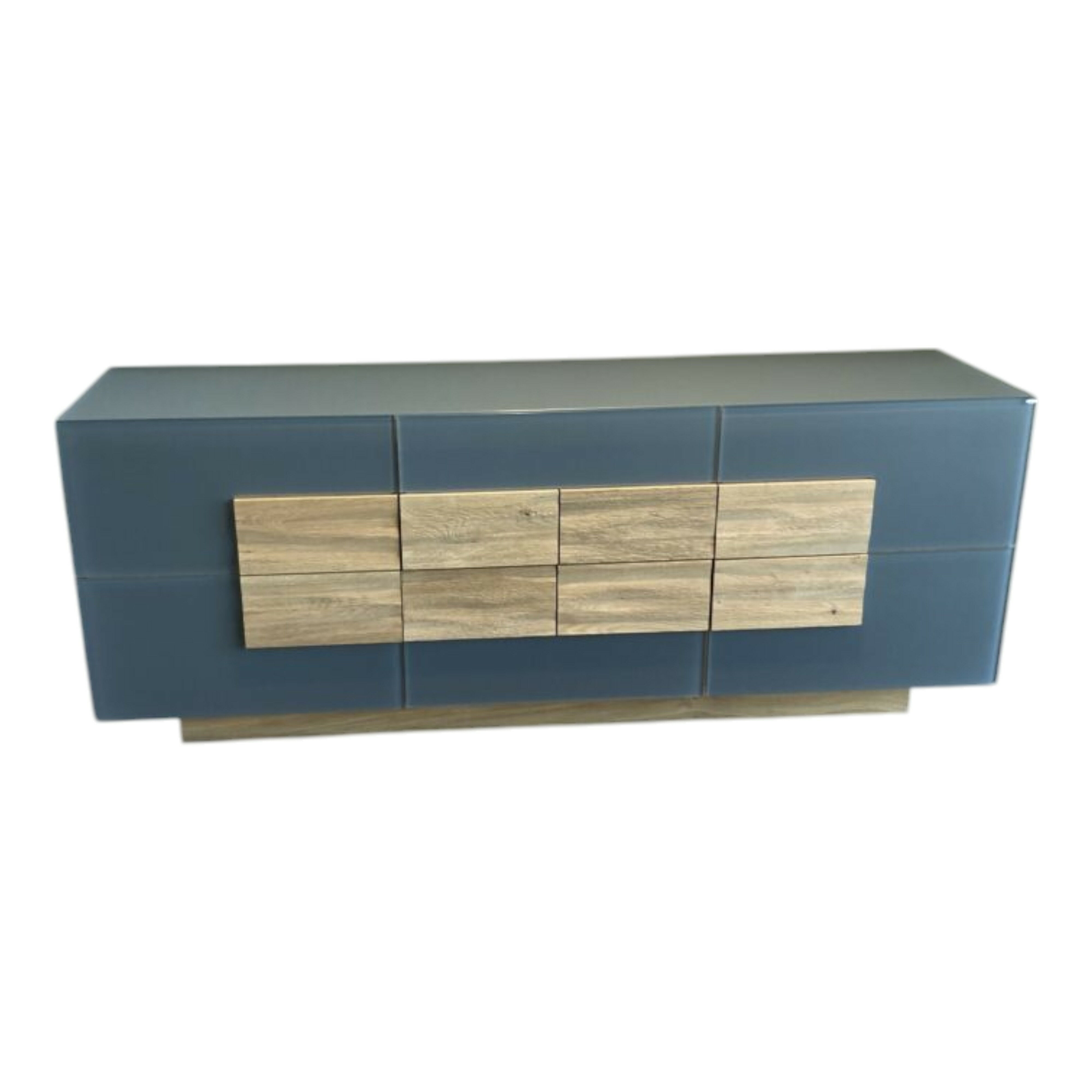 Voglauer - Sideboard V-Montanara Wildeiche Geölt Front Glas Grau - 1