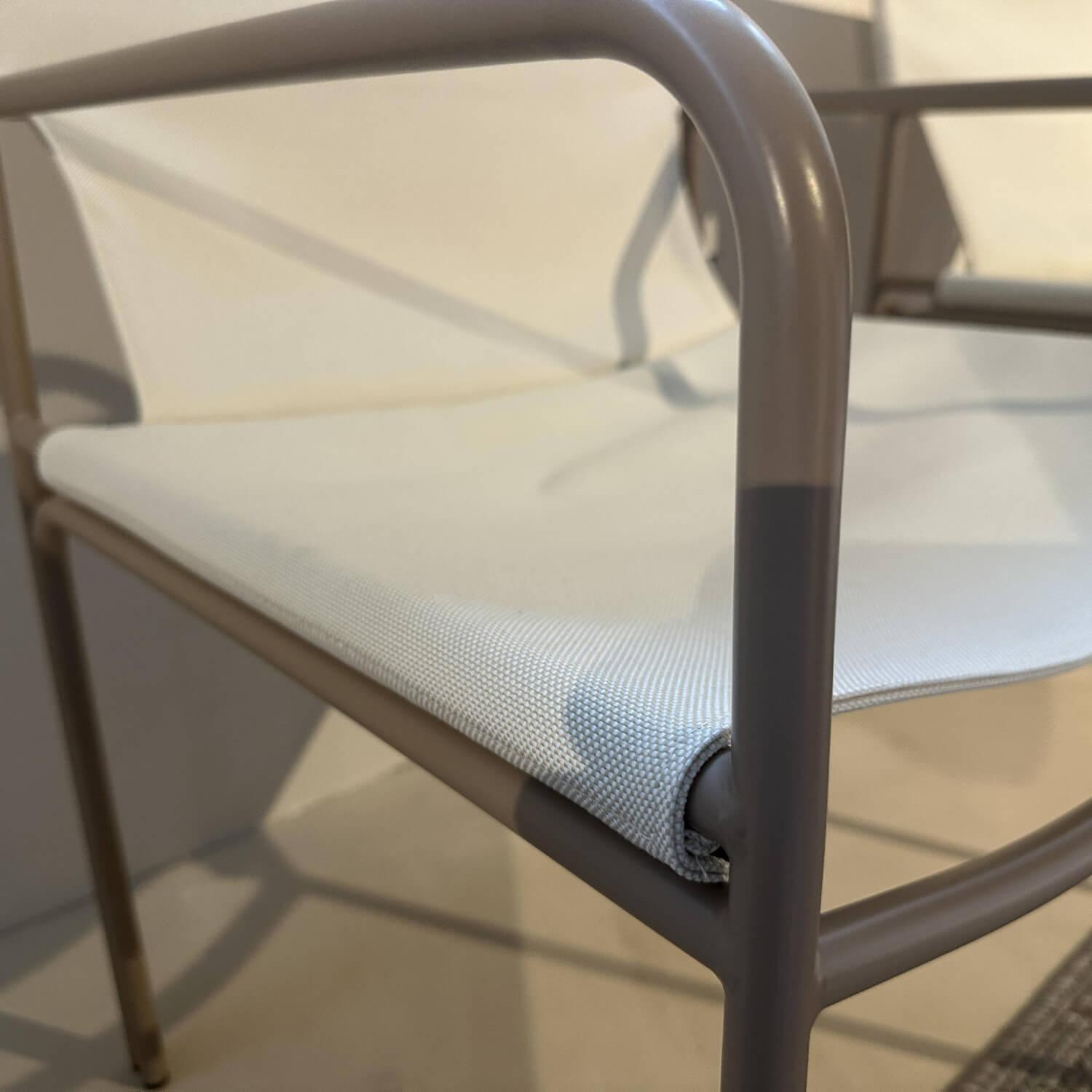 KFF - 2er Set Armlehnstuhl Pool Outdoor Stoff Mare 512 Sand Beige Gestell Metall Struktur Moodbeige - 4