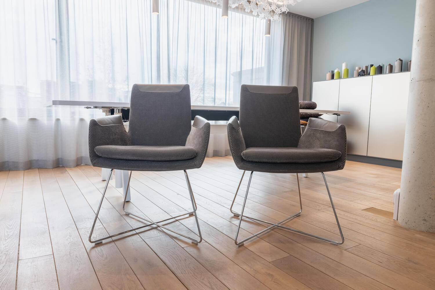 COR - Set of 2 chairs Cordia leather 172 truffle gray 9081 - 4
