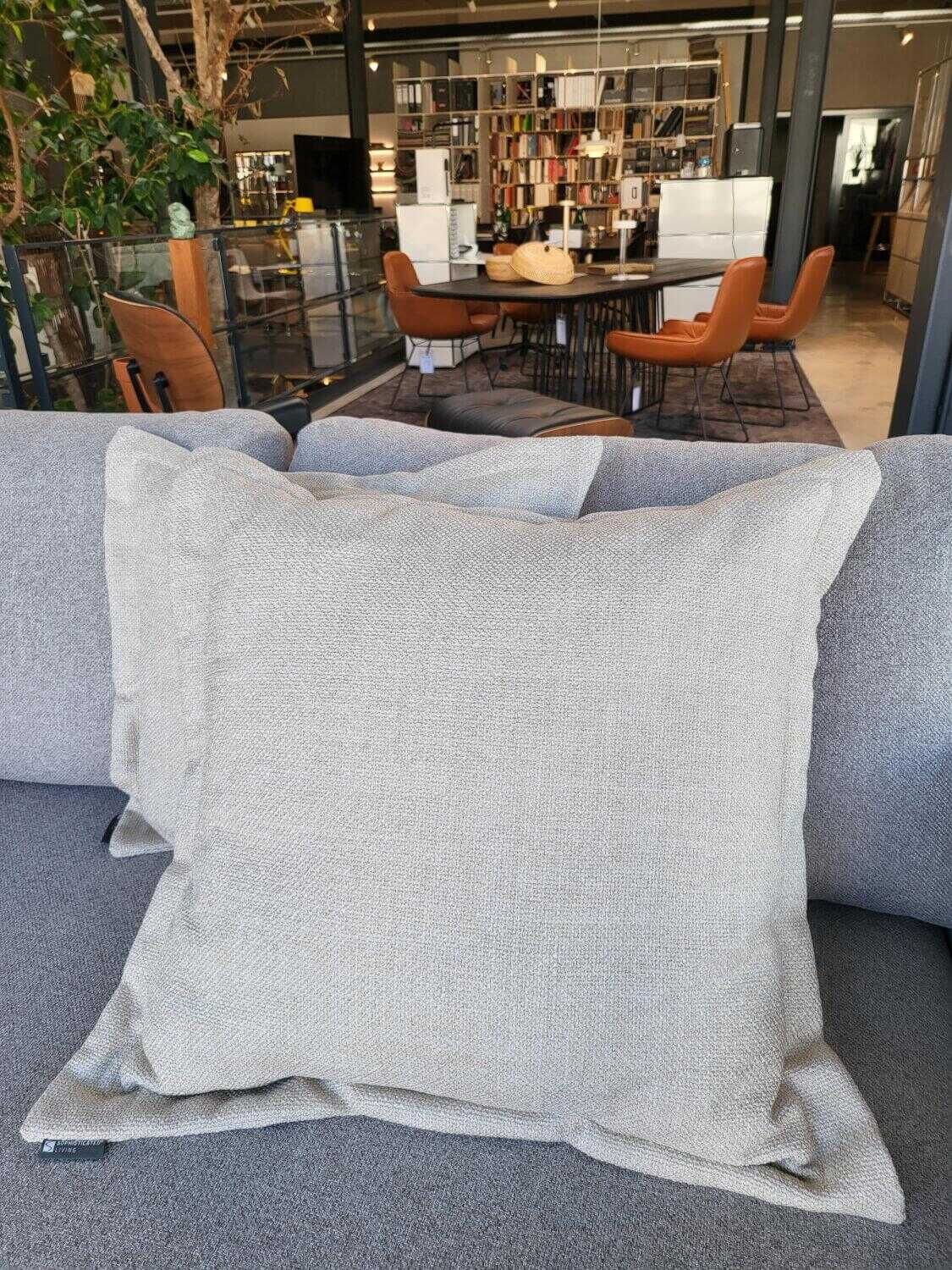 Sophisticated Living - Sofa Solid Wave Stoff Jab Tux Beige Holzuntergestell Mit Kissen - 6