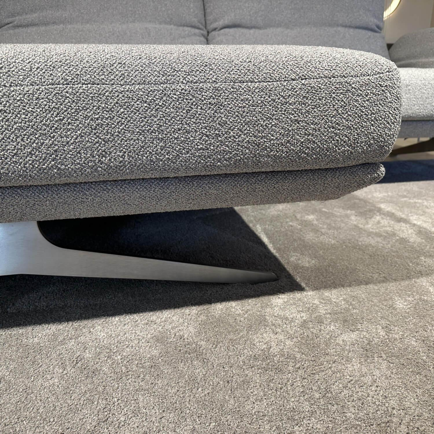 Koinor - Ecksofa Wesley Stoff 13 Cosmos 20 Grau Metallkufe Nickel Satiniert Edelstahloptik Mit Verstellung - 9