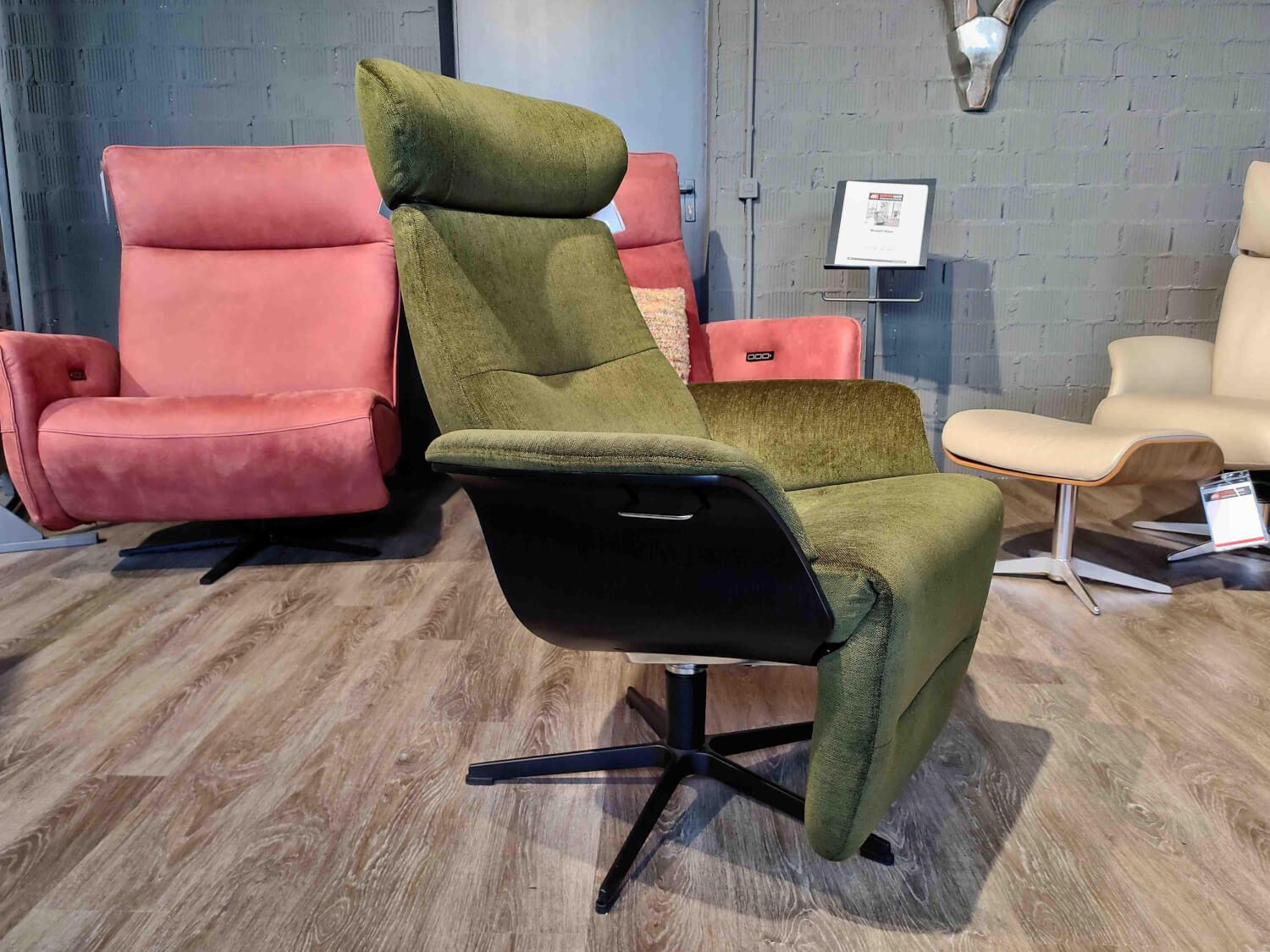 Conform - Relaxsessel Timeout Stoff Peron 1405-09 Dark Green Grün Gestell Schwarz - 3