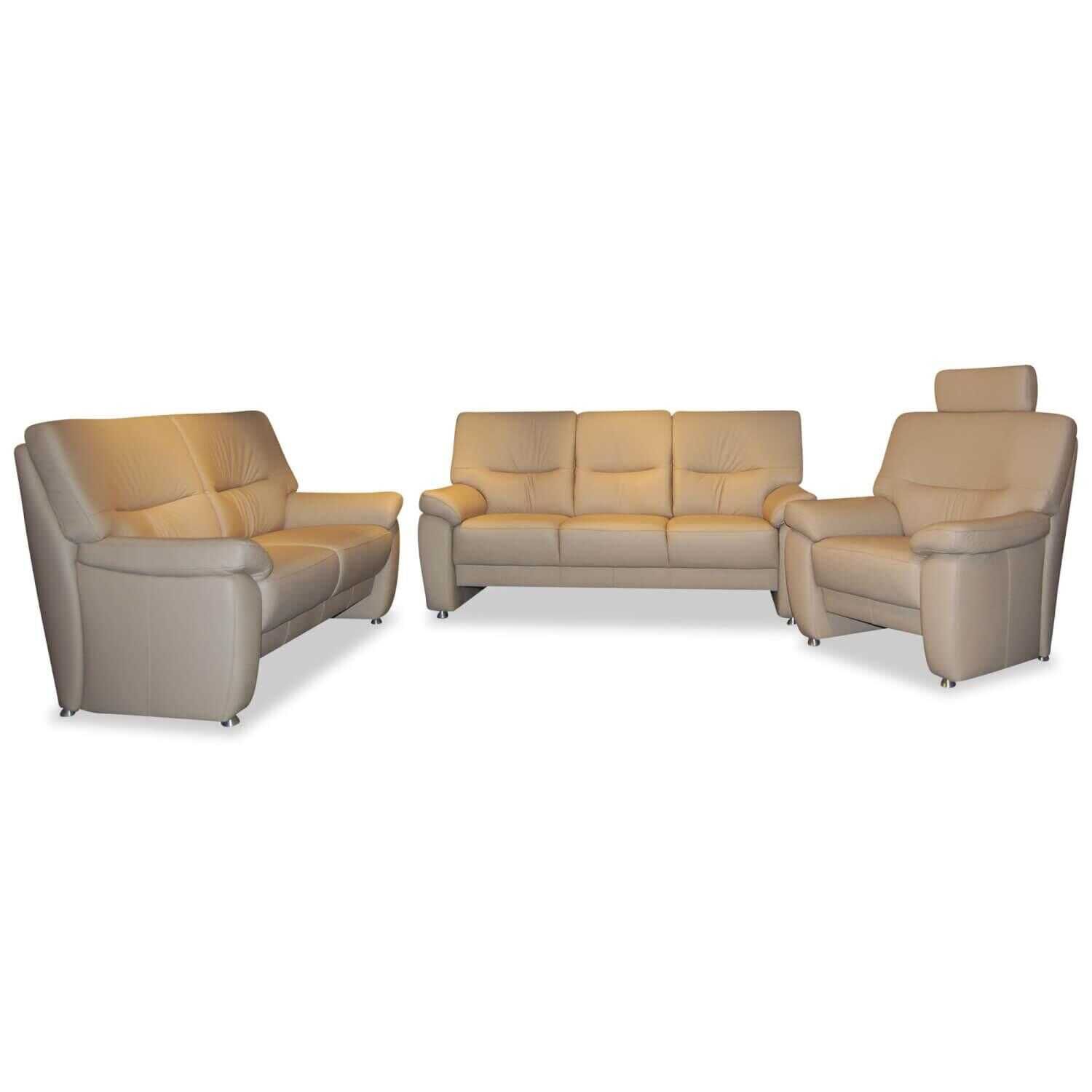 arco-garnitur-3900-boxspring-leder-beige-1-sofa-2-sessel-mit-kopfst-C3-BCtze-474c2f3f9d655cb740ca48c3a Arco - Garnitur 3900 - Boxspring Leder Beige 1 Sofa 2 Sessel mit Kopfstütze - 1