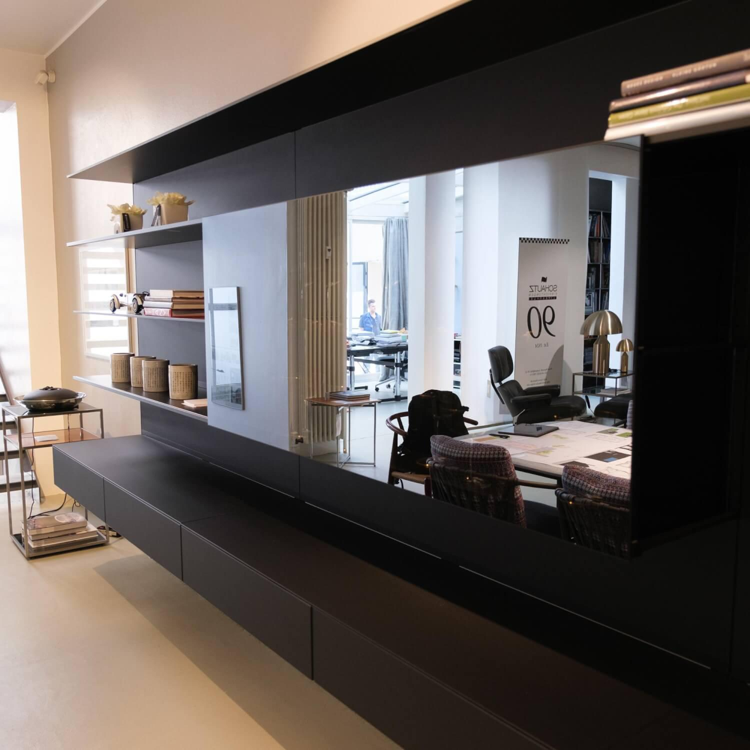 Rimadesio - Wandkomposition Abacus Living Nero Opaco 102 Mit Beleuchtung - 7