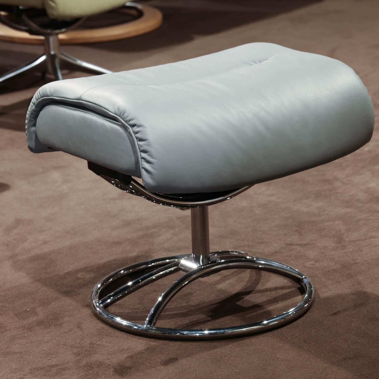 Stressless - Relaxsessel Mit Hocker Tokyo Leder Paloma Neutral Grey Grau 17 Gestell Original 40 Alu - 7