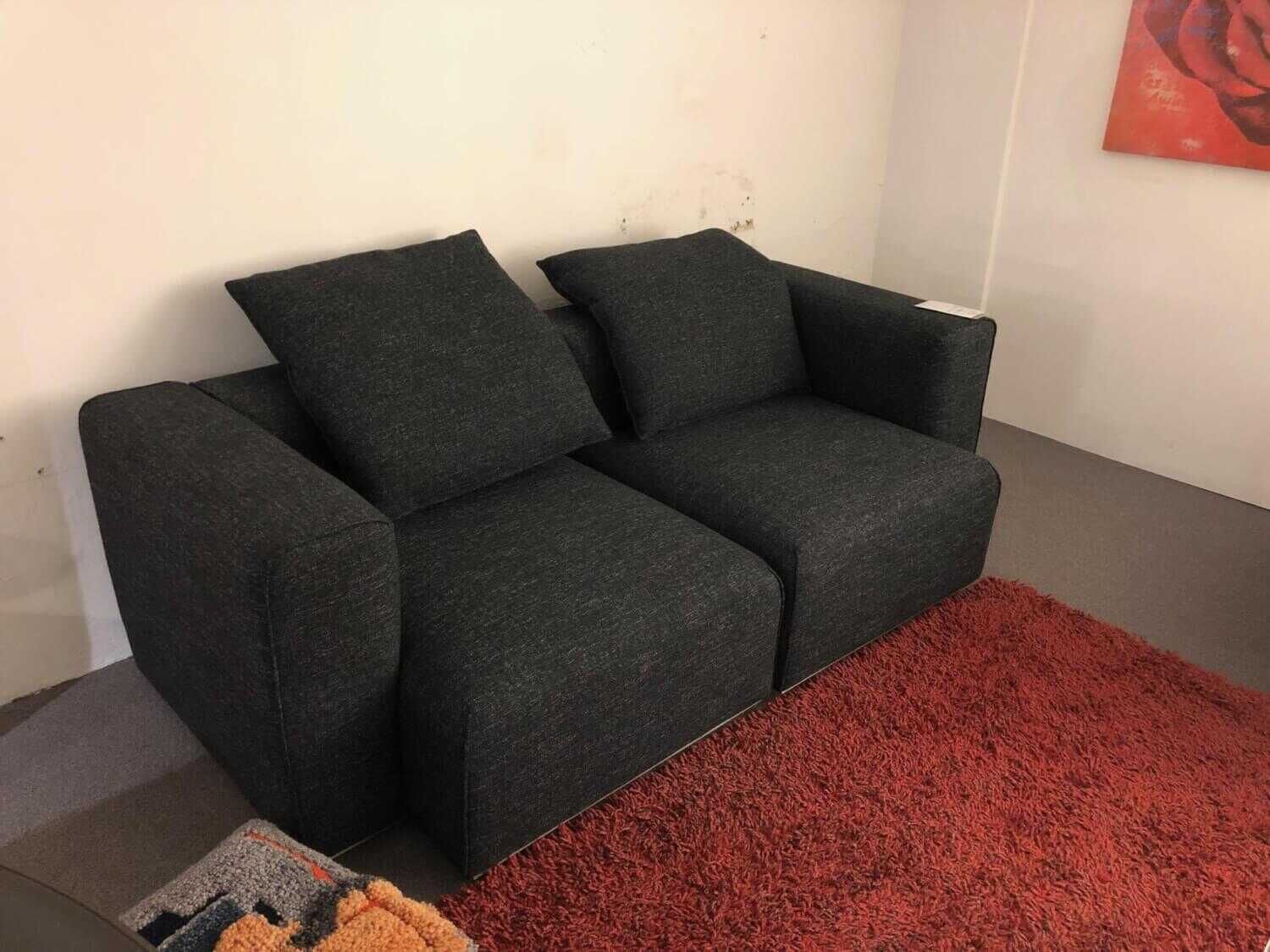 IP Design - Sofa Pure Elements Stoff Grau Zweisitzer mit 2 Kissen - 4