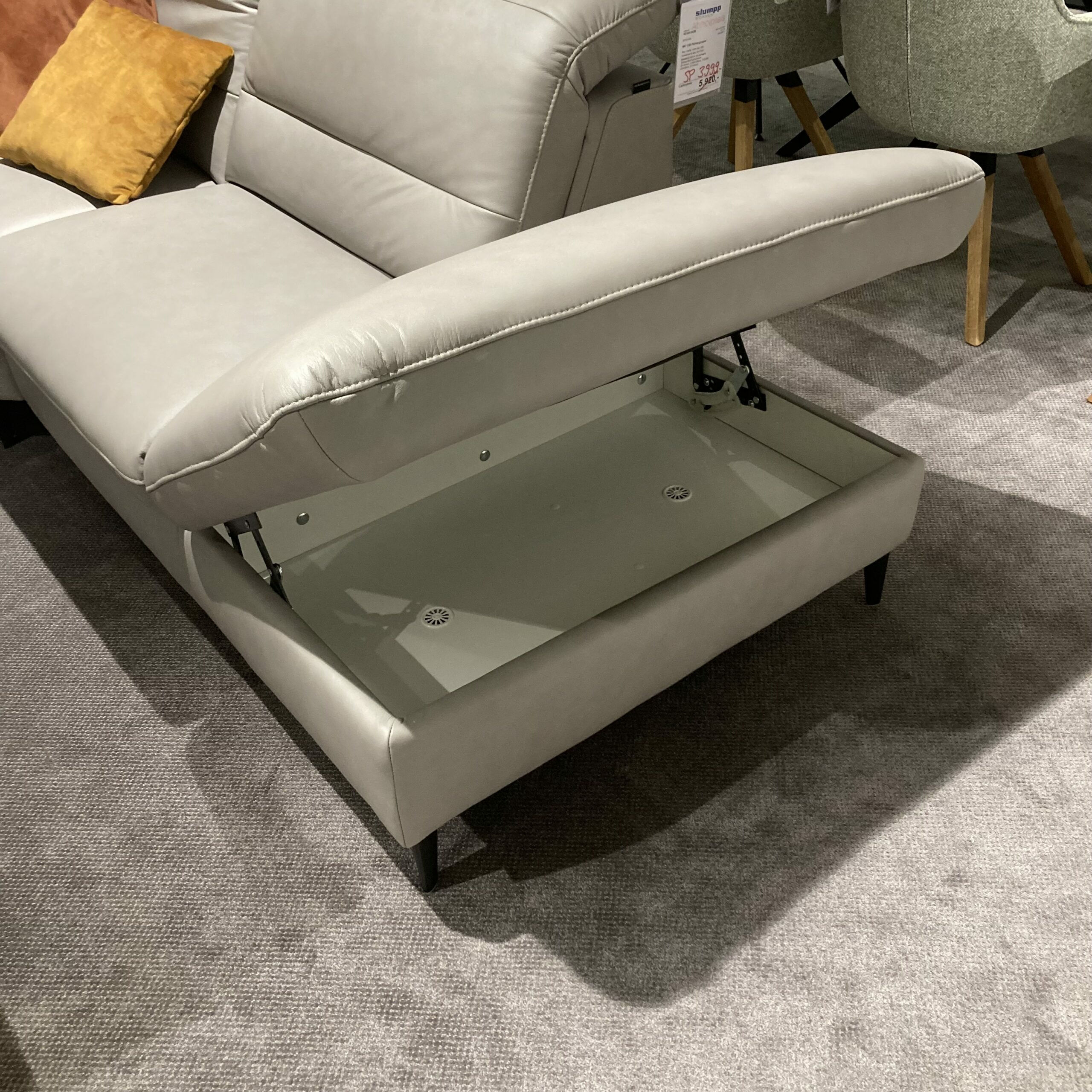 Musterring - Ecksofa MR 1380 Leder Vivre Alu Grau Füße Schwarz mit Verstellfunktionen - 4