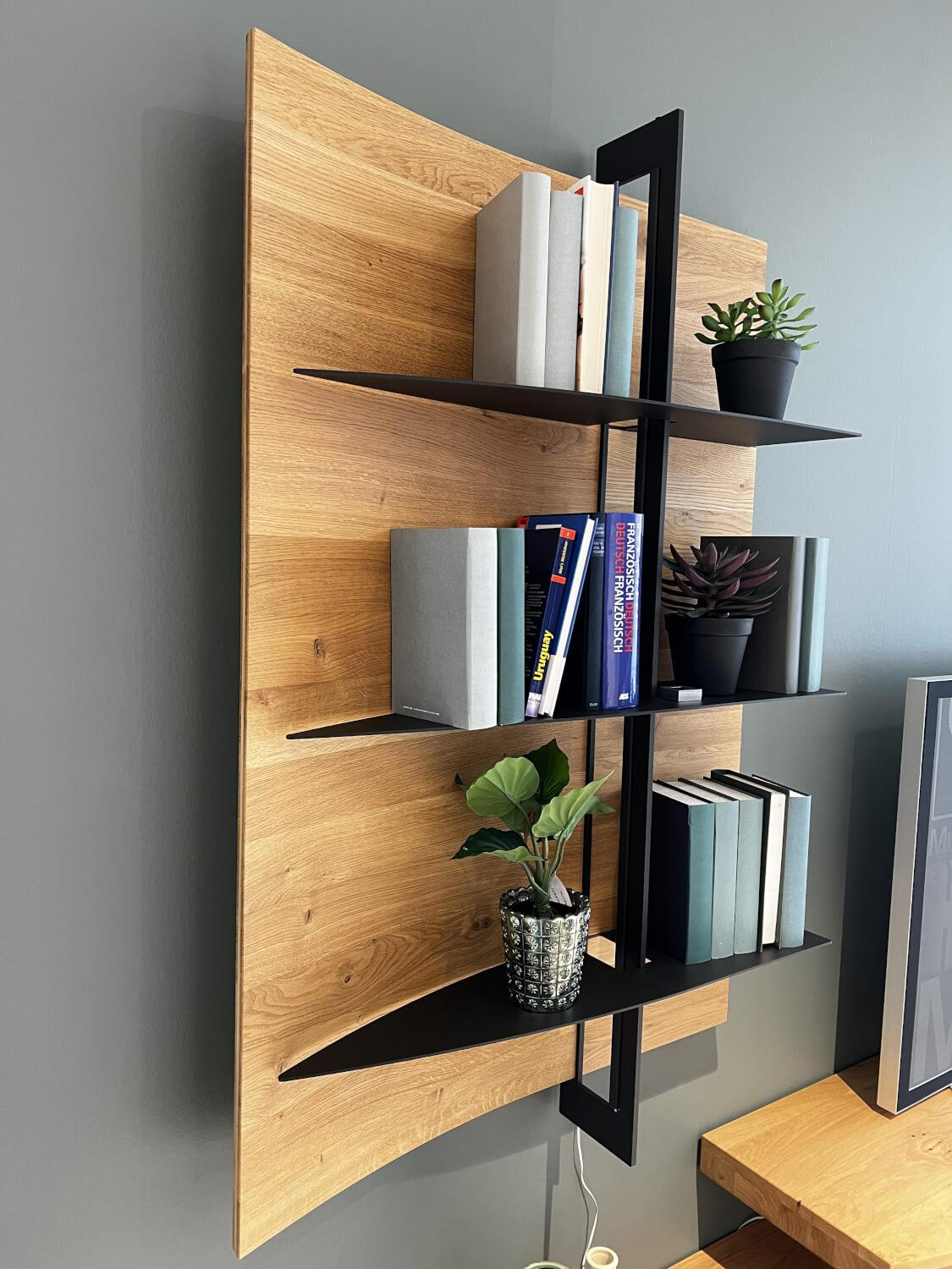 Musterring - Hangelement Giulia front en romp massief wild eiken zacht geborsteld glas kast Optiwhite - 2