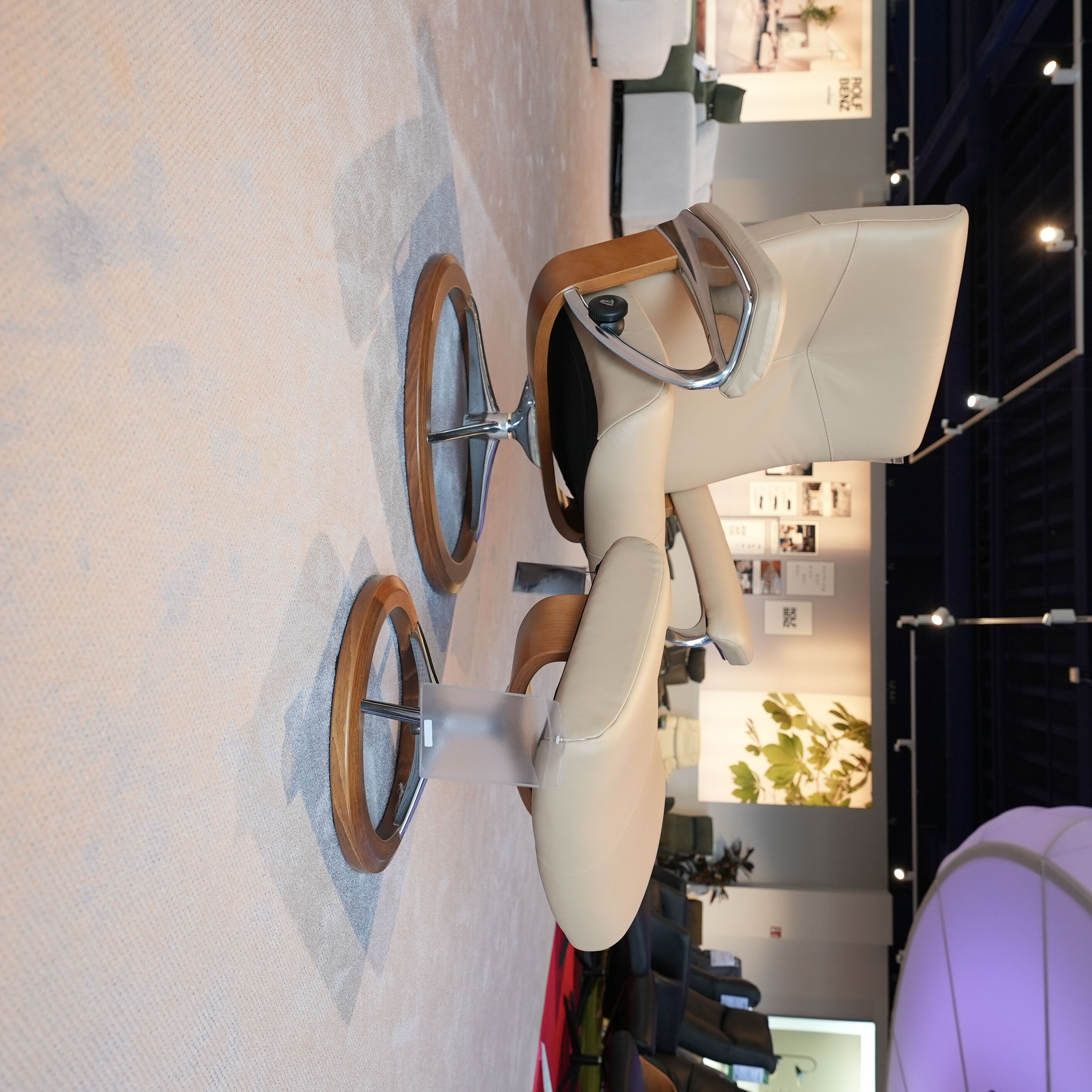 Stressless - Sessel Dover M Leder Batick Latte Gestell Teakholz mit Hocker - 3