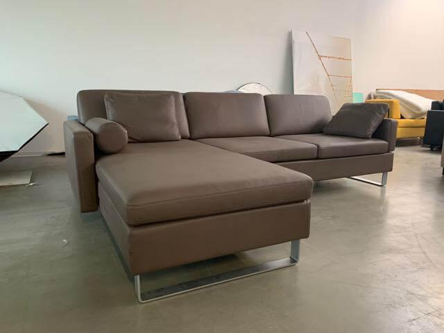 Brühl - Corner sofa Alba System M leather Pearl 85 mud gray - 7