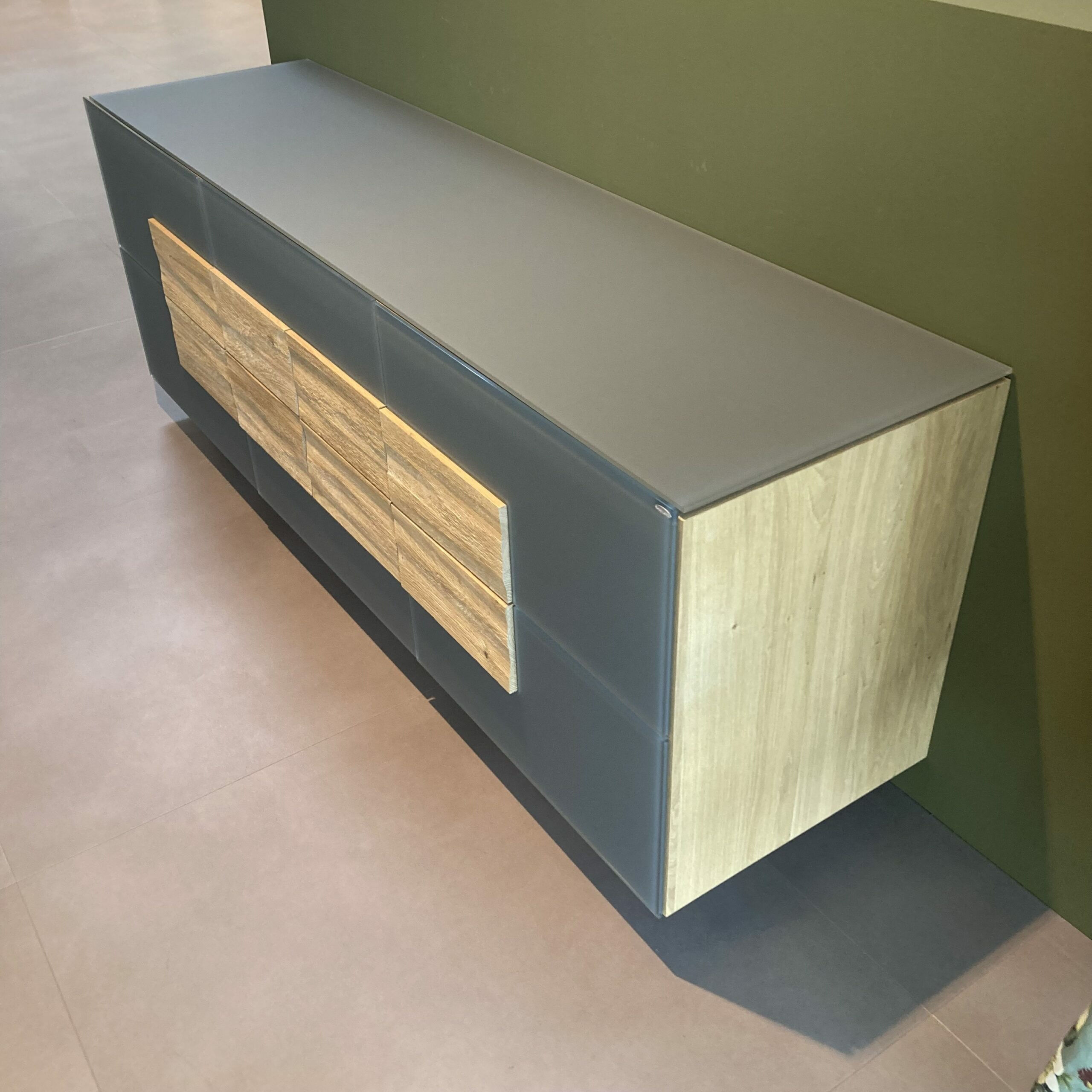 Voglauer - Sideboard V-Montanara Wildeiche Geölt Front Glas Grau - 5